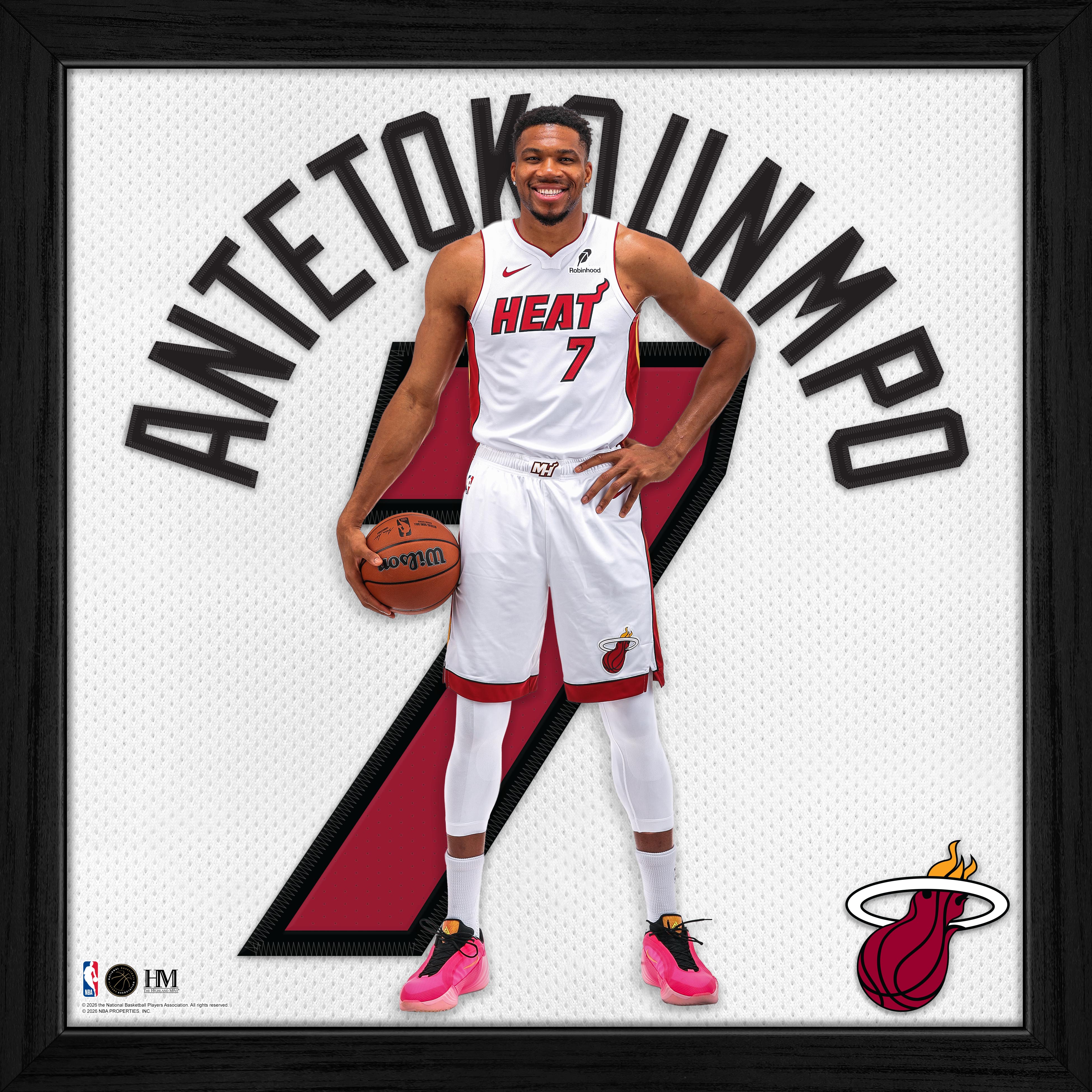 Giannis Antetokounmpo Miami Heat Impact Jersey Frame