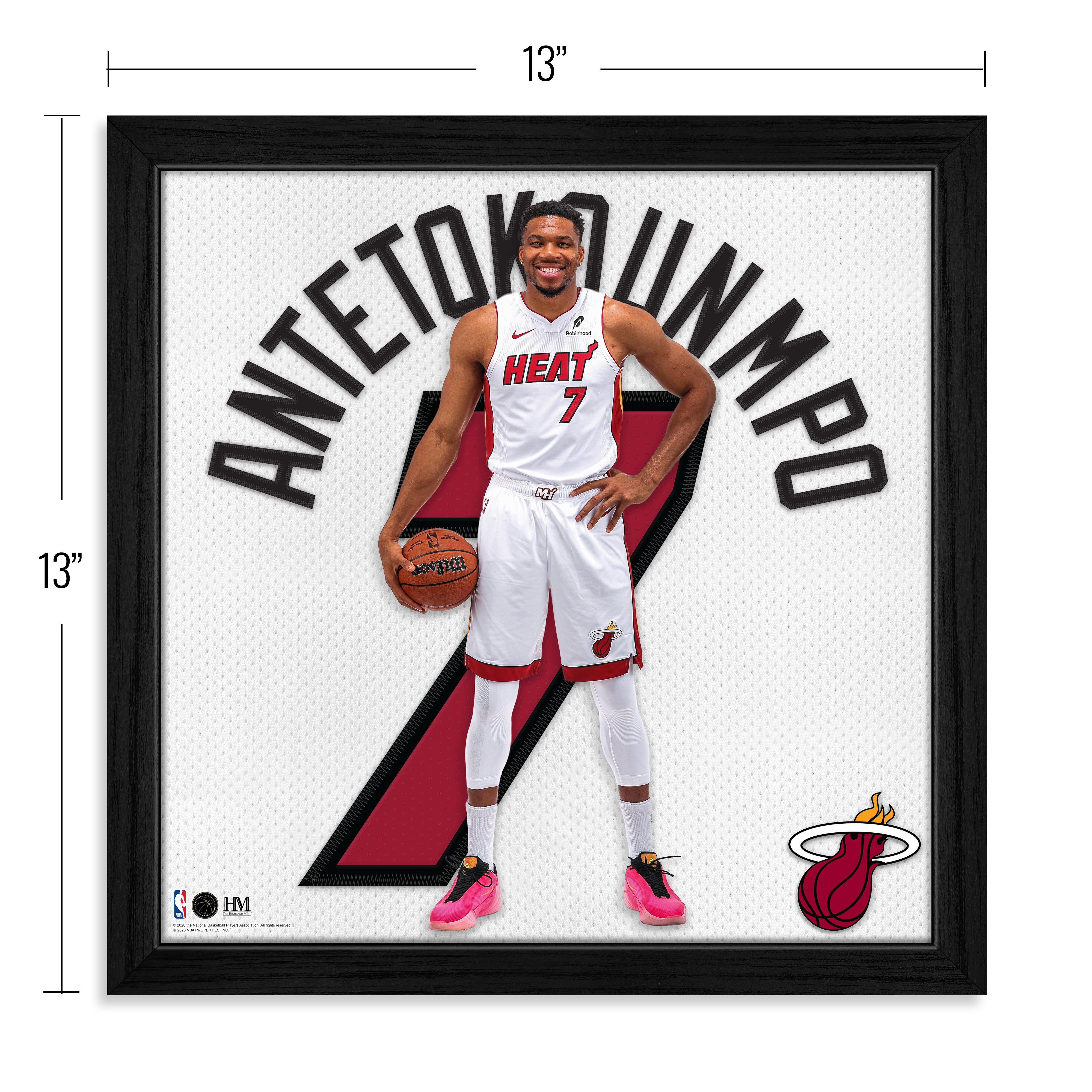 Giannis Antetokounmpo Miami Heat Impact Jersey Frame