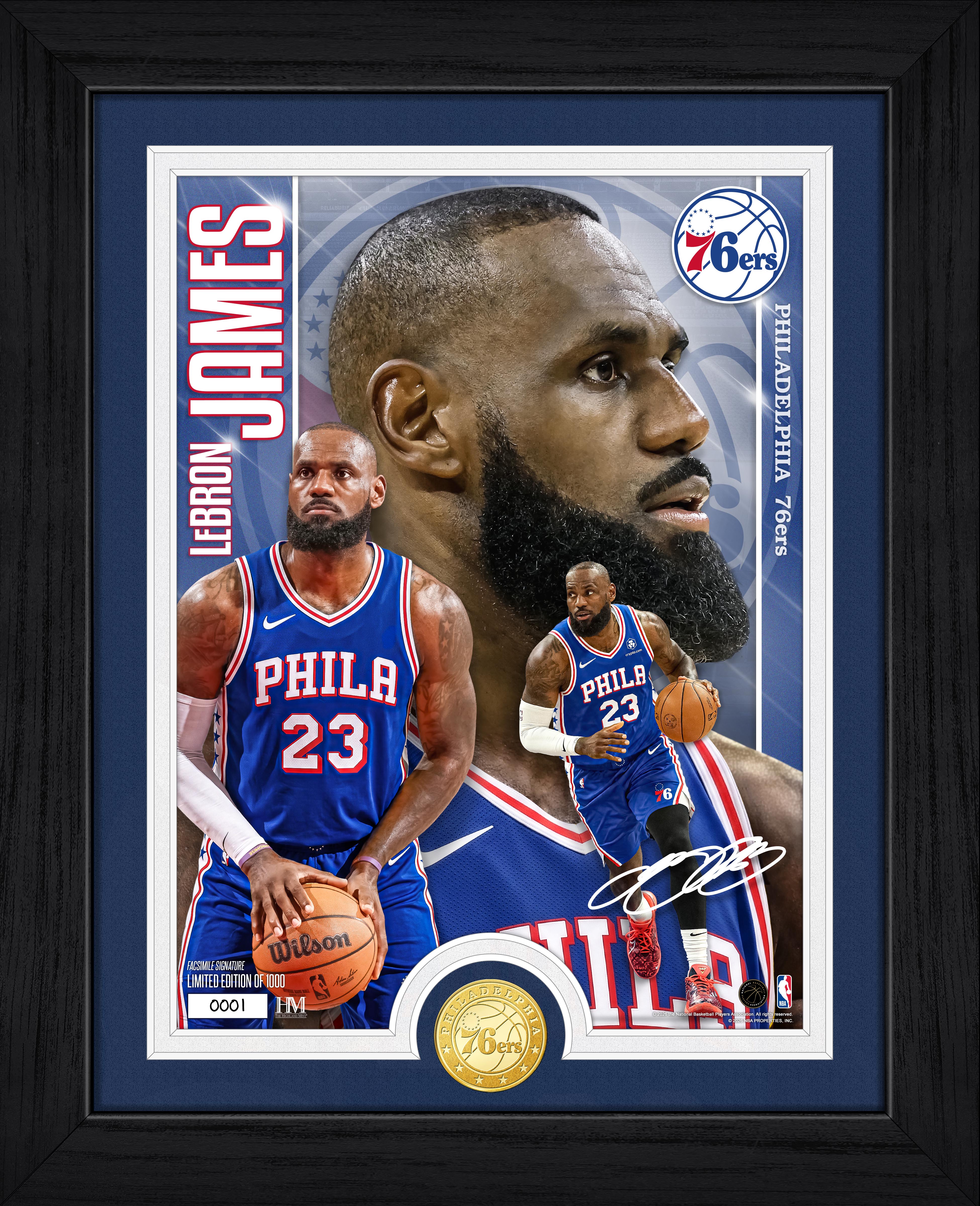 LeBron James 76ers Artist Proof Bronze Coin Photo Mint
