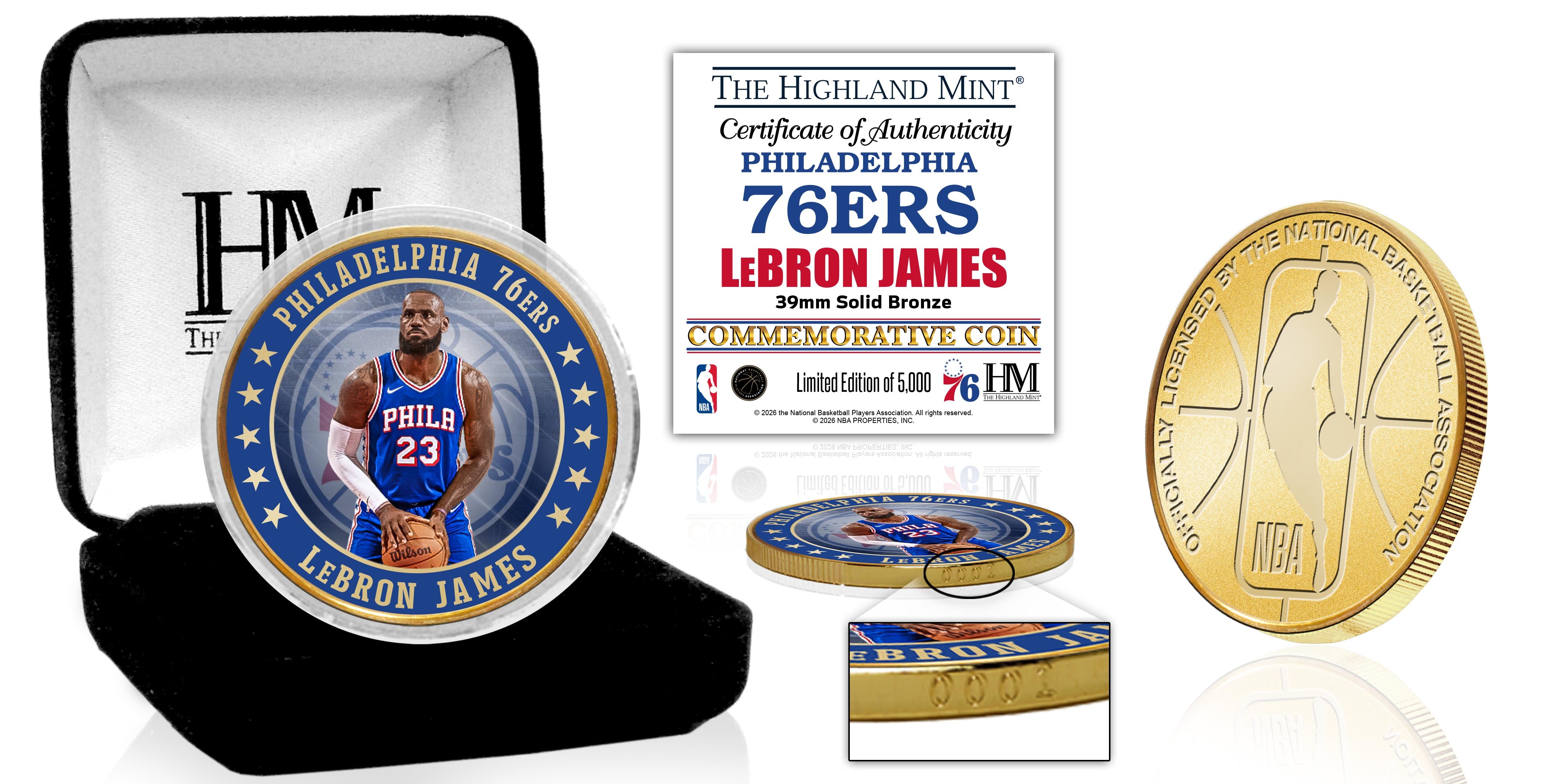 LeBron James 76ers Bronze Color Coin