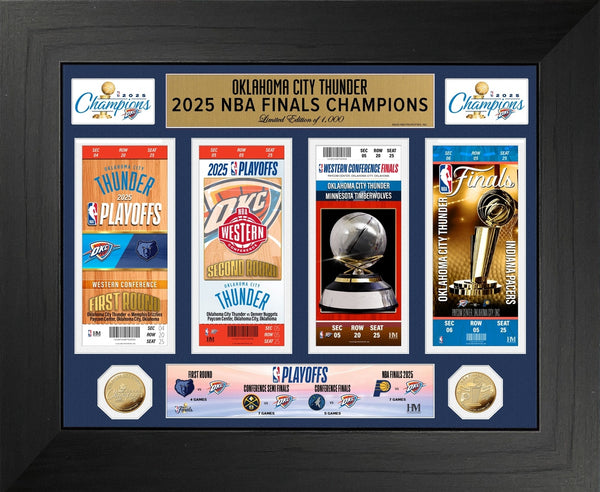 Oklahoma City Thunder 2025 Deluxe Road to the NBA Championship Ticket & Gold Coin Photo Mint
