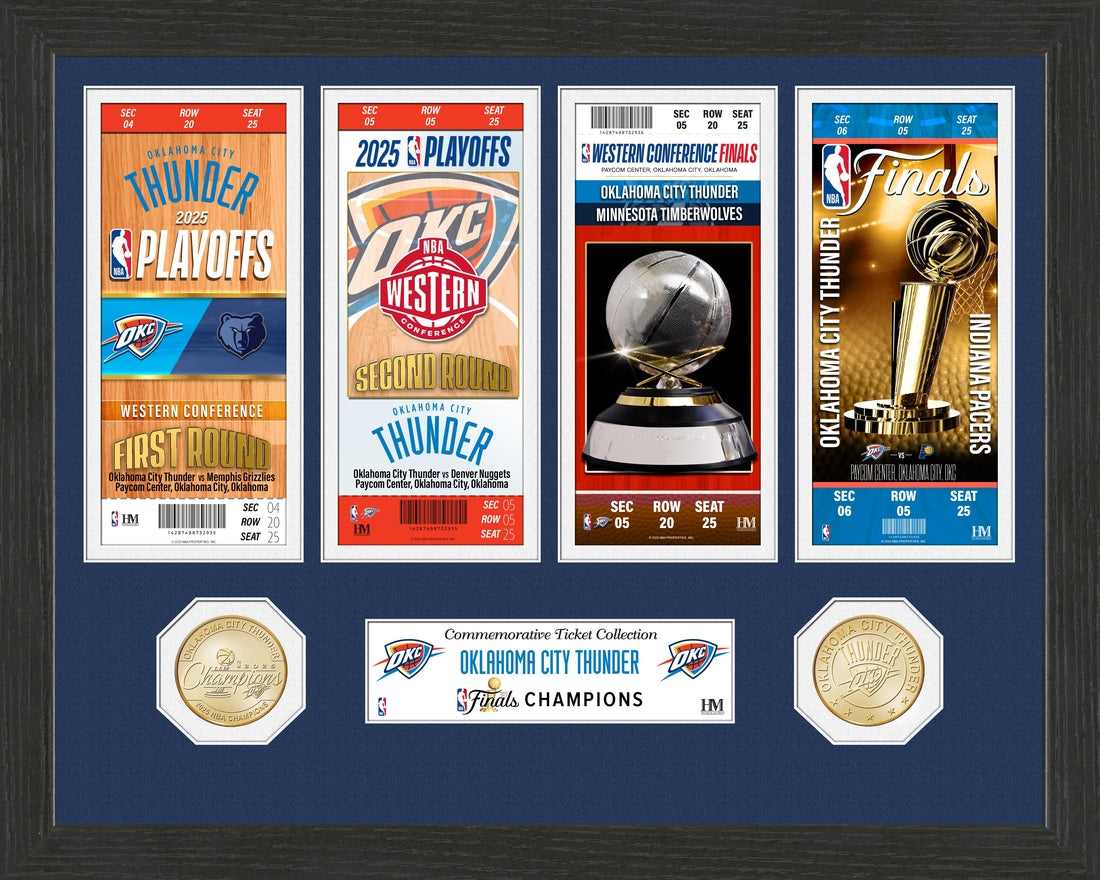 Oklahoma City Thunder 2025 Road to the NBA Championship Ticket & Bronze Coin Photo Mint