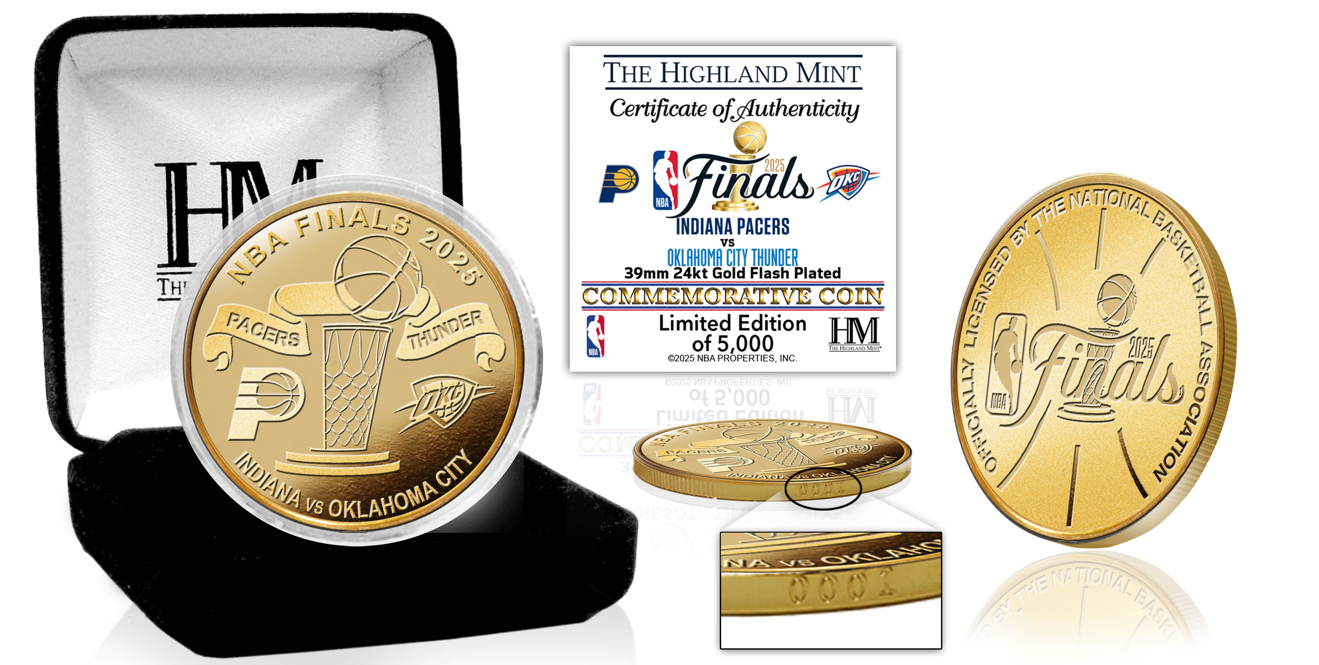 Oklahoma City Thunder VS Indiana Pacers 2025 NBA Finals Dueling Gold Coin
