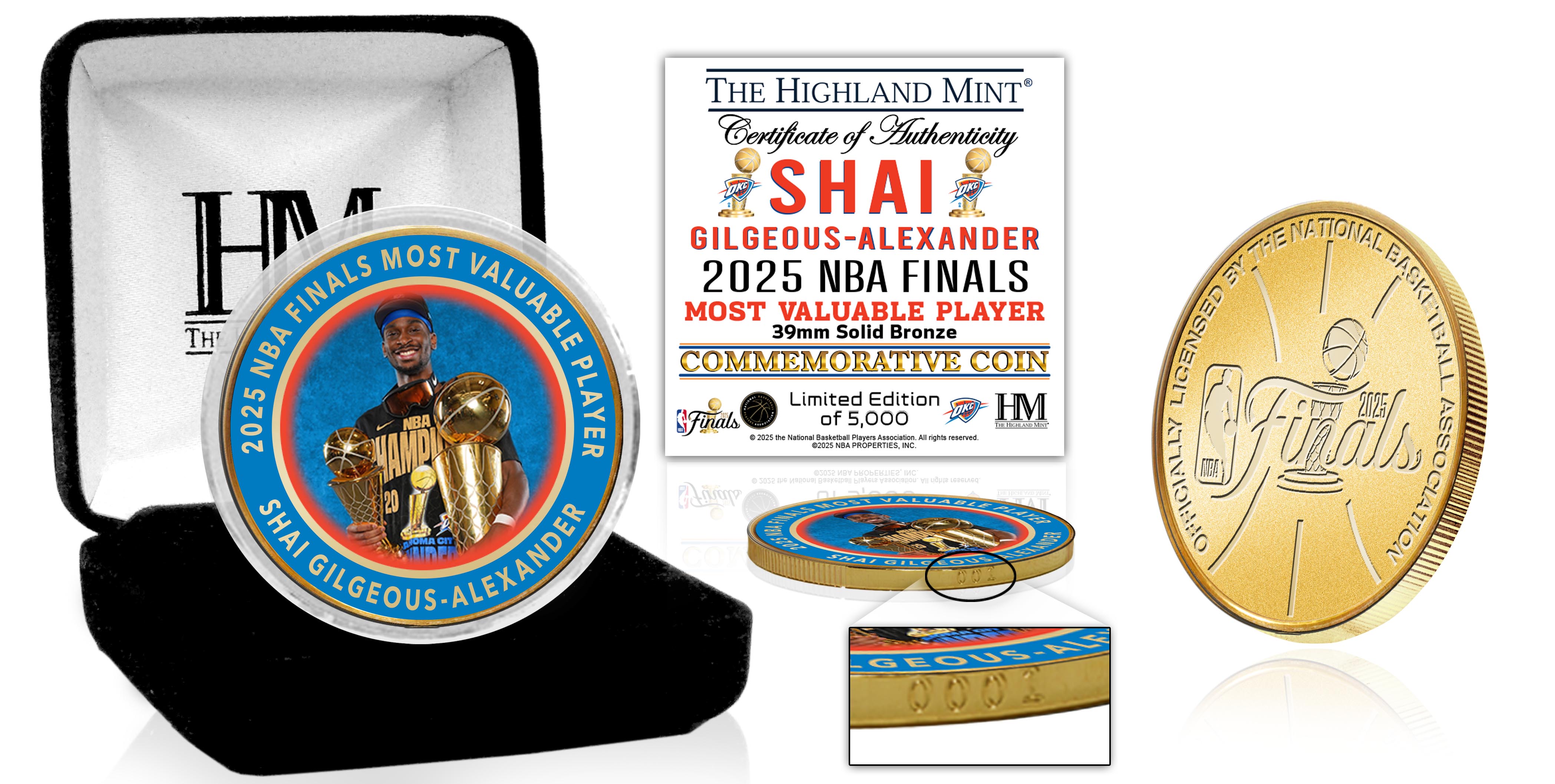 2025 NBA Finals Oklahoma City Thunder MVP Bronze Color Coin
