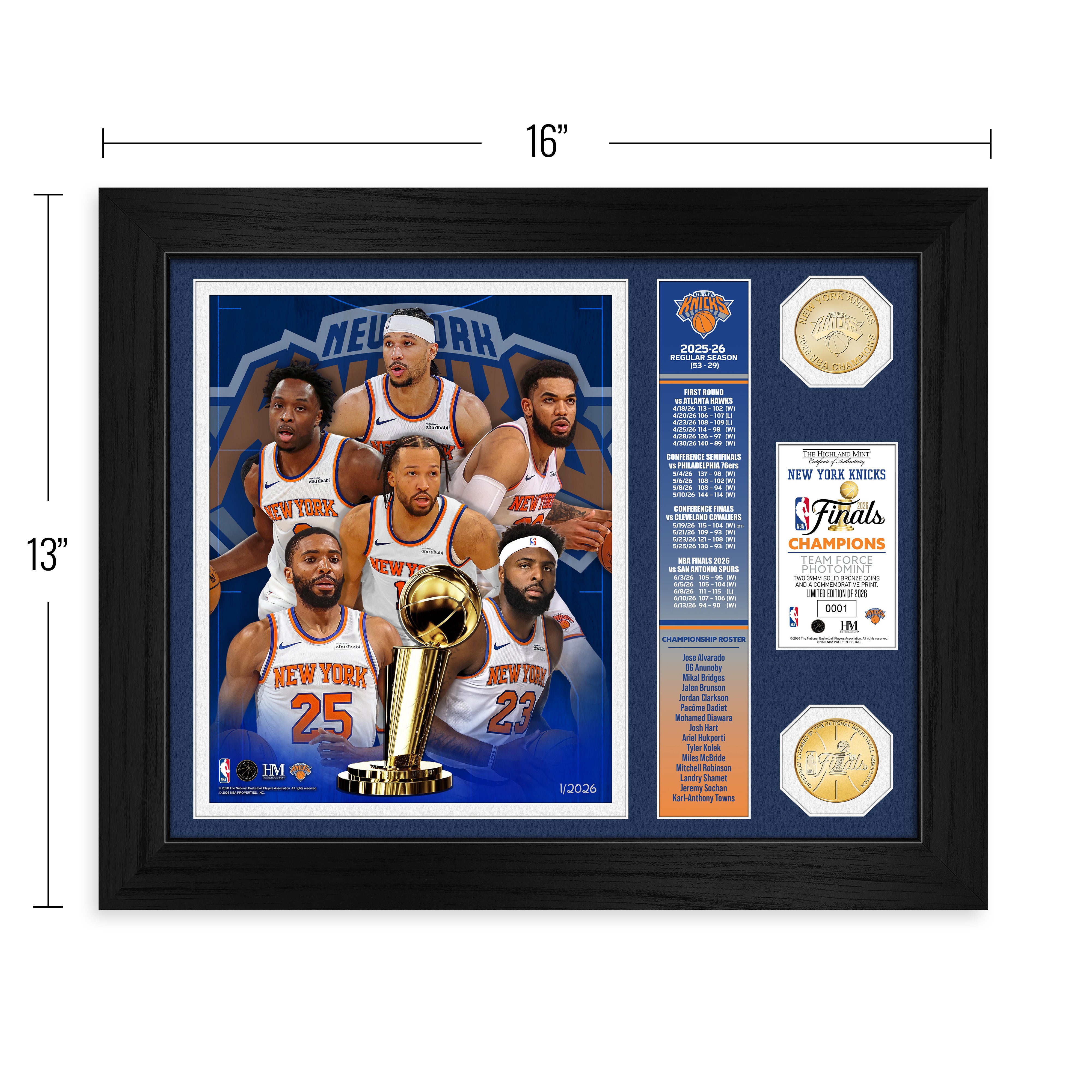 New York Knicks 2026 NBA Champions Team Force Bronze Coin Photo Mint