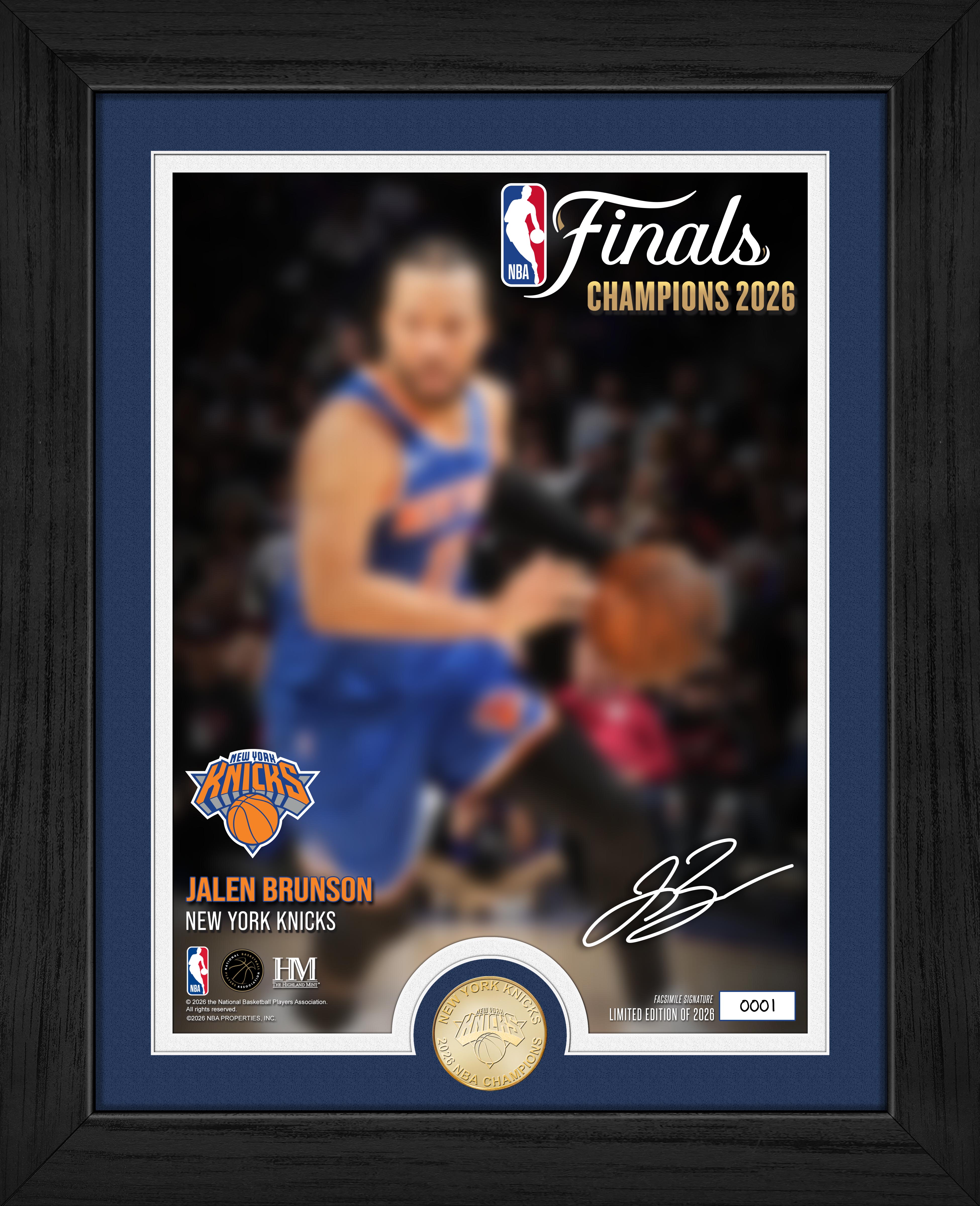 Jalen Brunson 2026 NBA Champions Trophy Bronze Coin Photo Mint