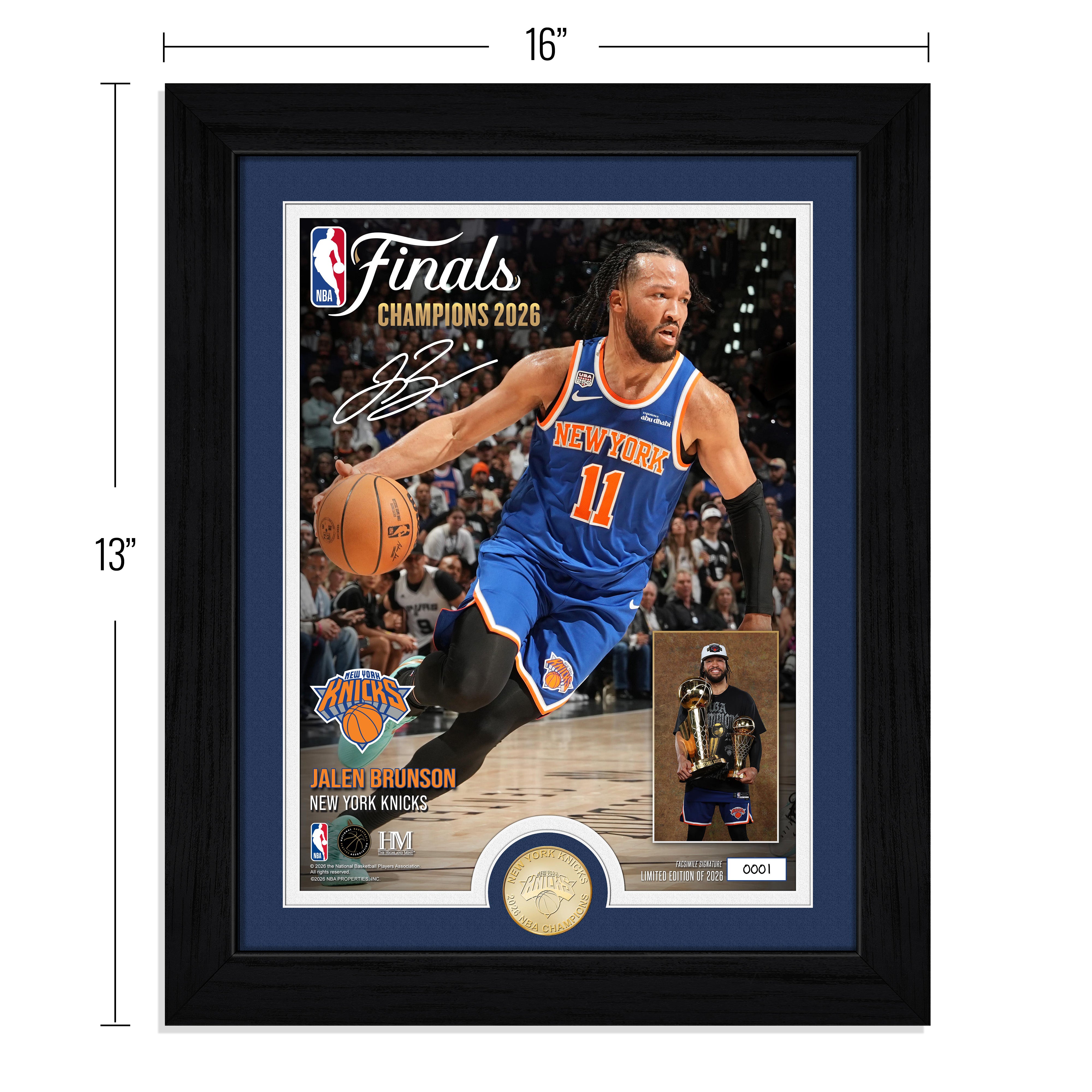 Jalen Brunson 2026 NBA Champions Trophy Bronze Coin Photo Mint