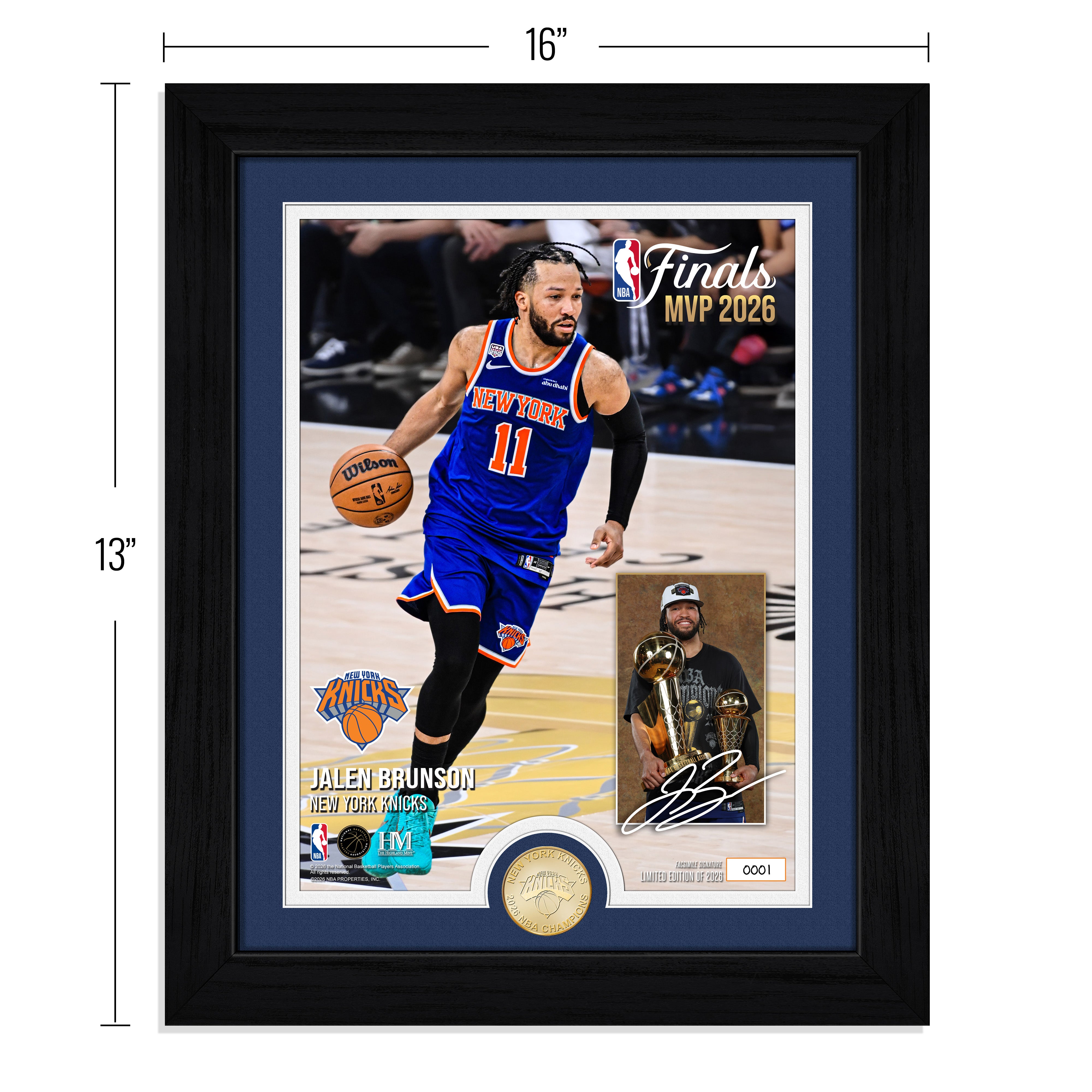 Jalen Brunson New York Knicks 2026 NBA Finals MVP Award Bronze Coin Photo Mint