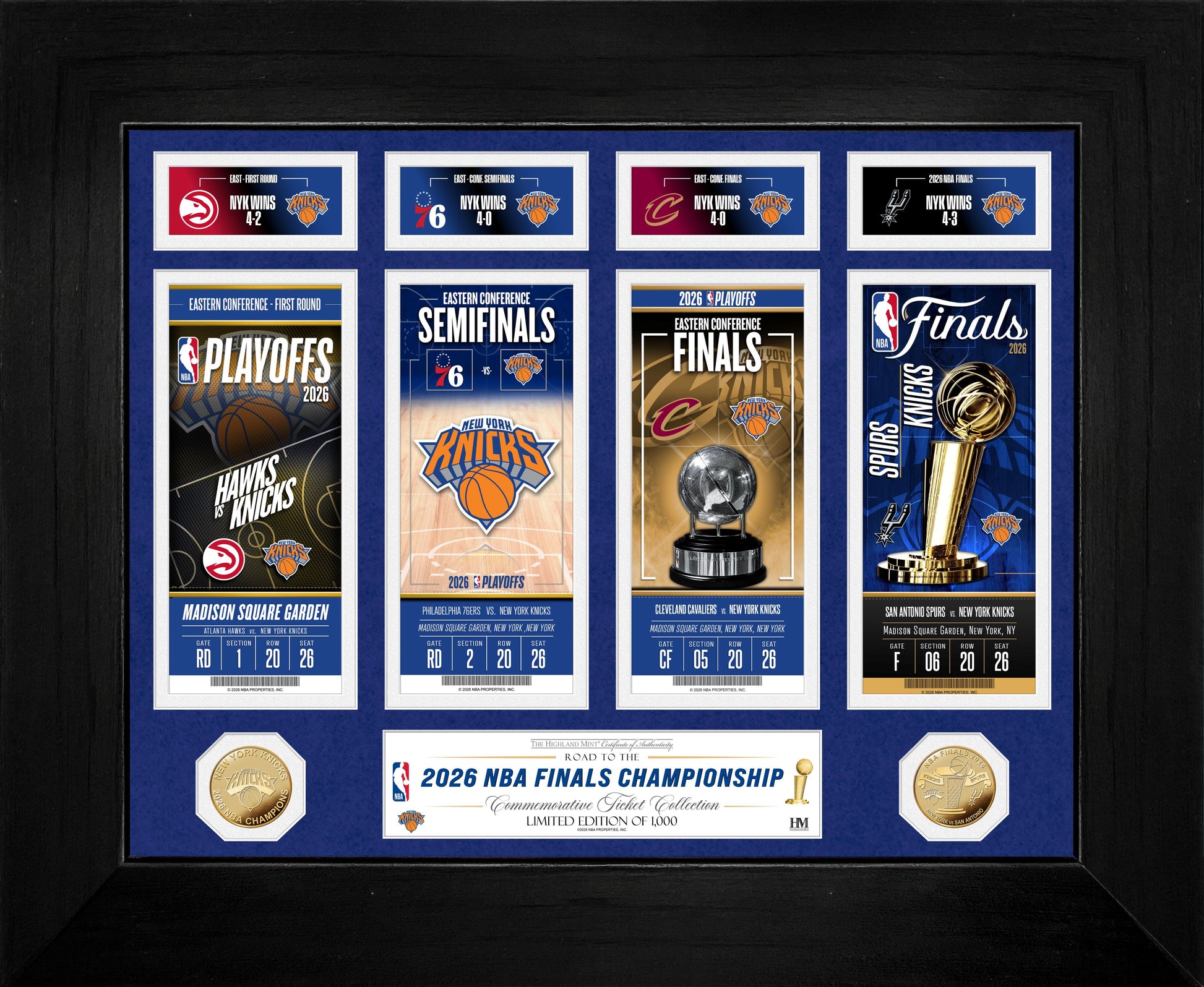 New York Knicks Deluxe 2026 Road to the NBA Championship Gold Coin Ticket Collection