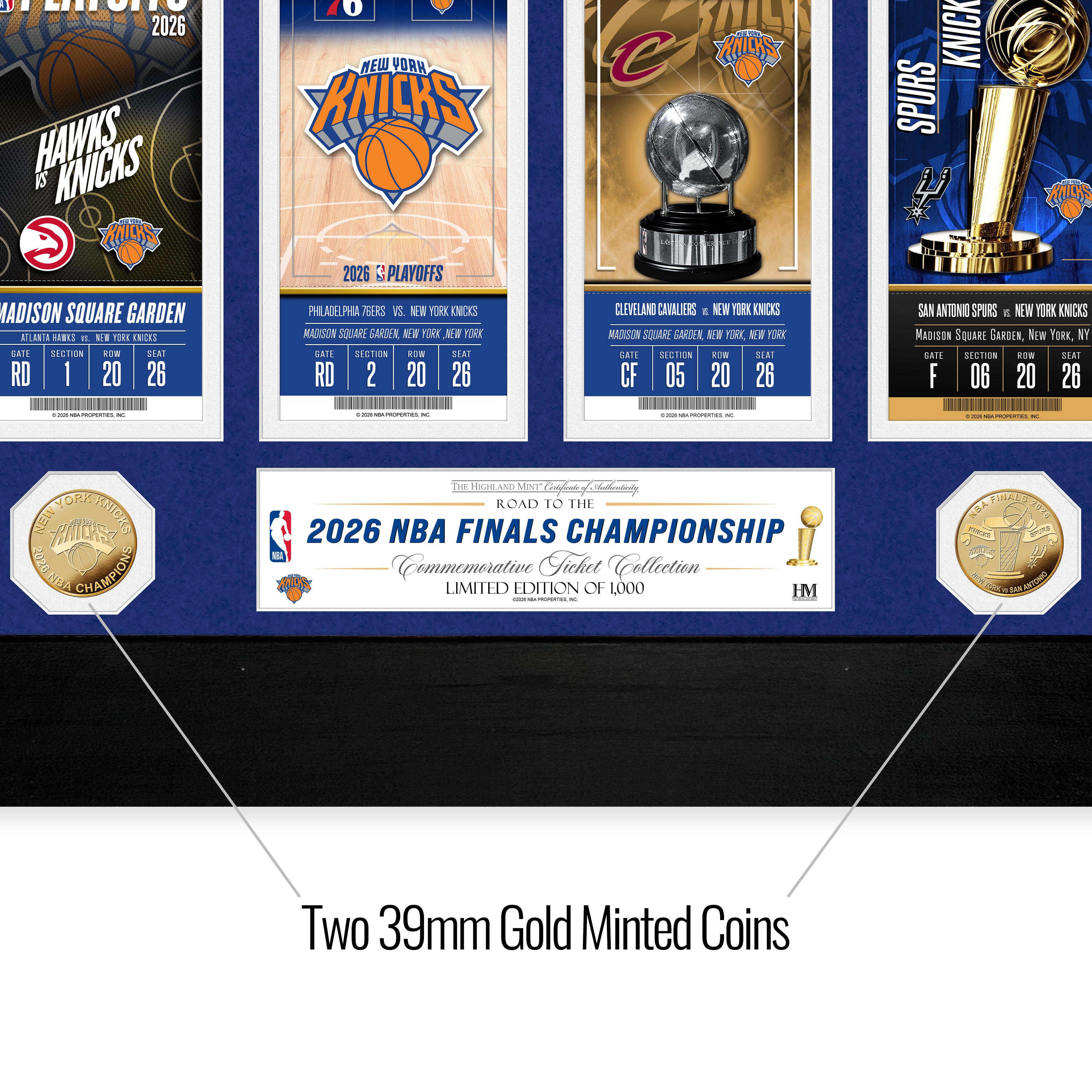 New York Knicks Deluxe 2026 Road to the NBA Championship Gold Coin Ticket Collection