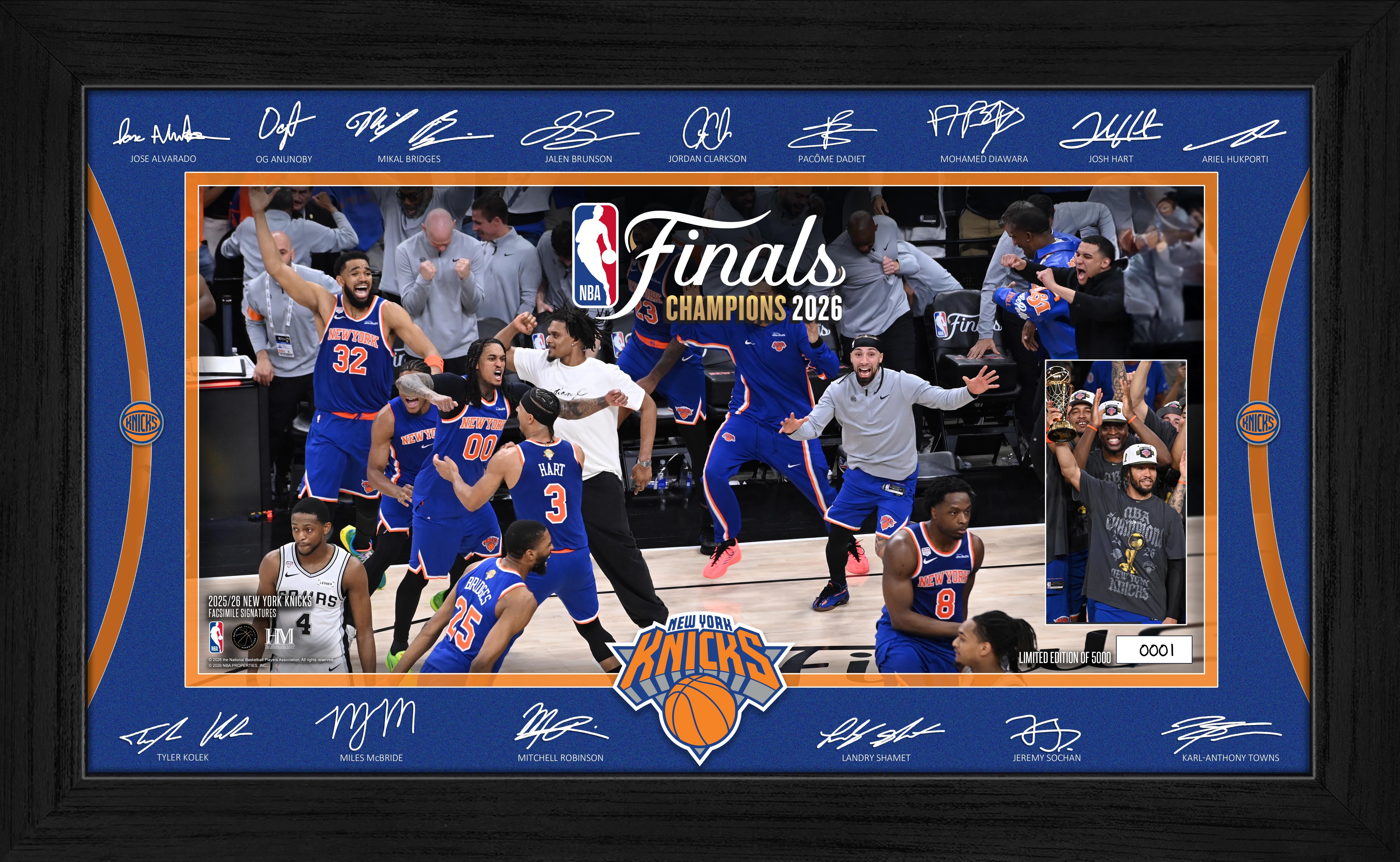メンテナンス KNICKS New York Knicks 2026 NBA Champions Celebration Signature Frame