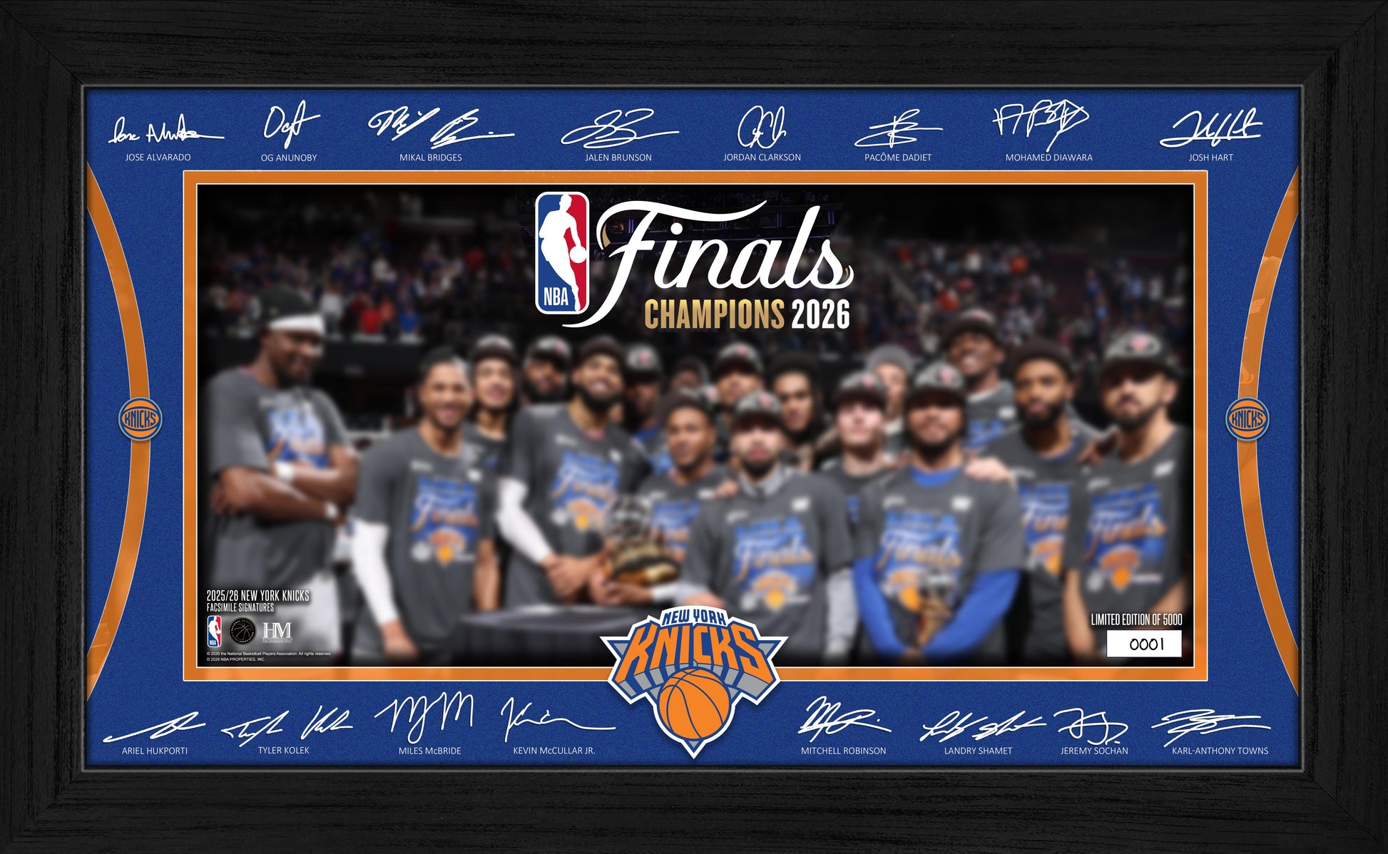 New York Knicks 2026 NBA Champions Celebration Signature Frame
