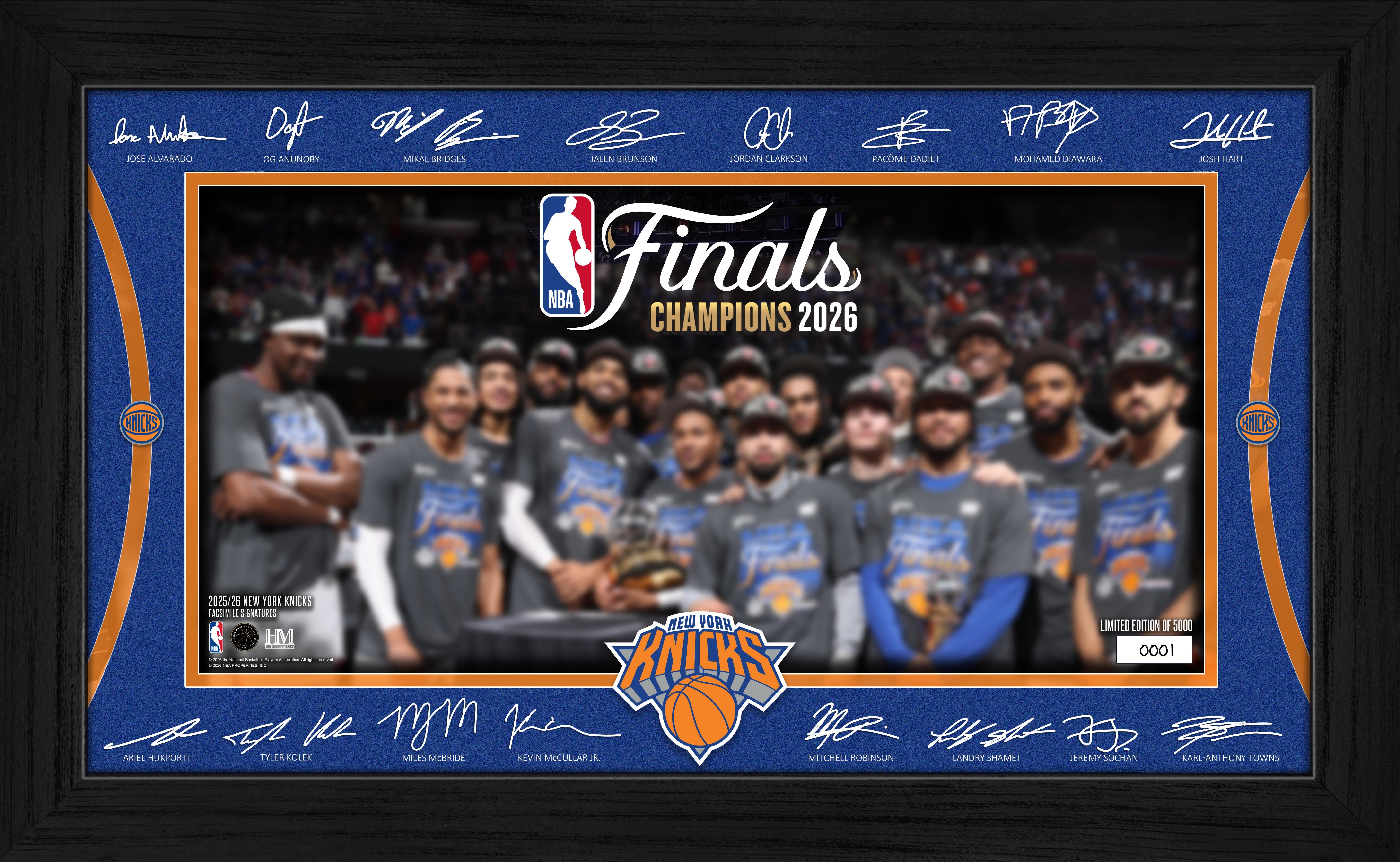 New York Knicks 2026 NBA Champions Celebration Signature Frame