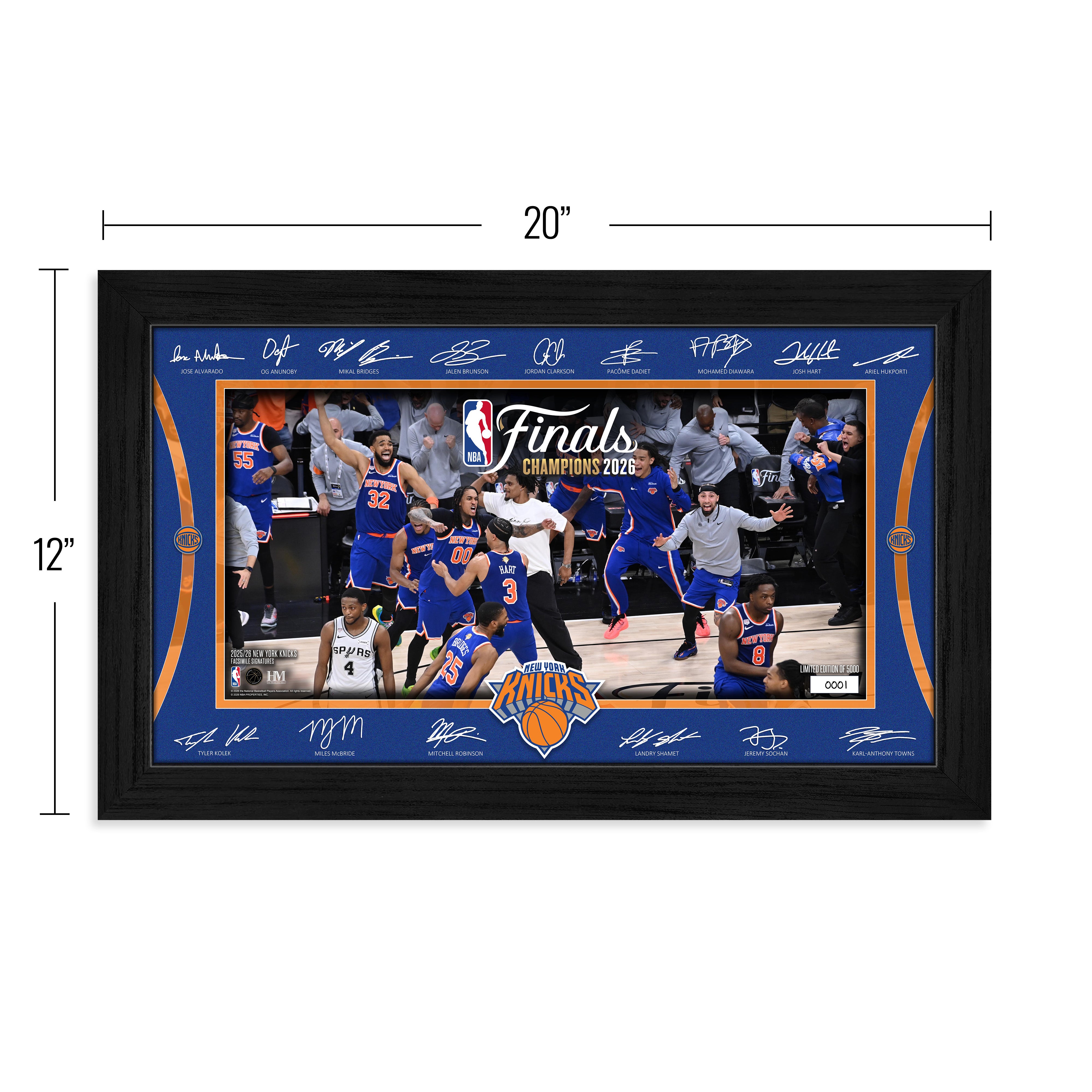 New York Knicks 2026 NBA Champions Celebration Signature Frame