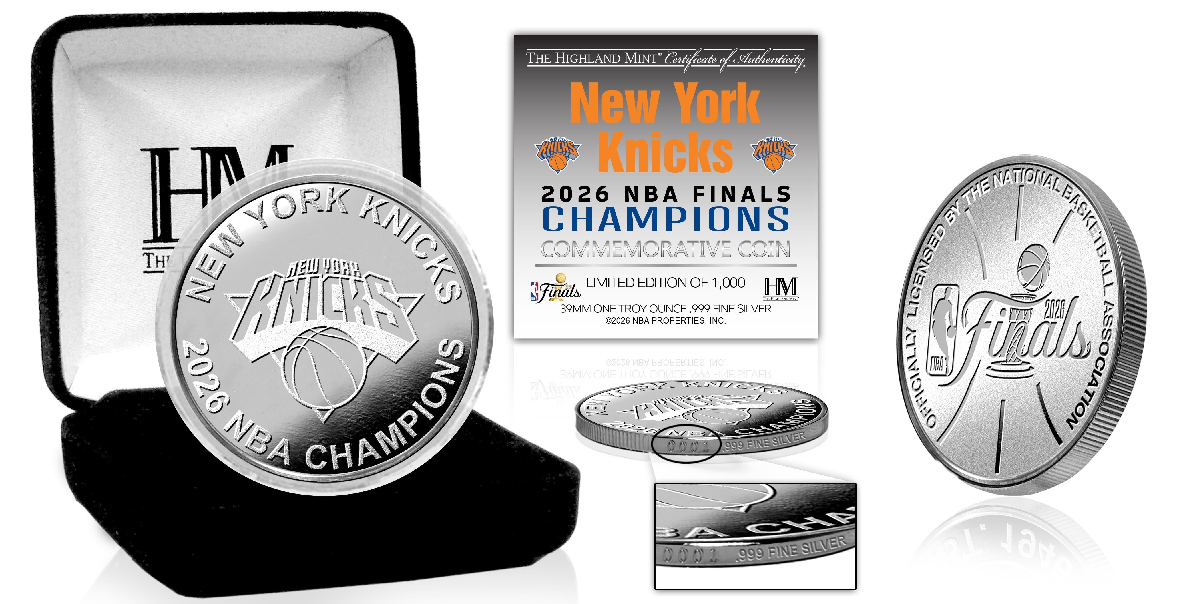 New York Knicks 2026 NBA Champions 1oz .999 Fine Silver Coin