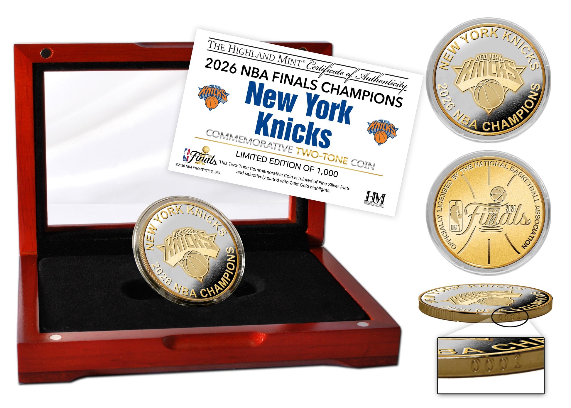 New York Knicks 2026 NBA Champions Gold and Silver Two-Tone Coin