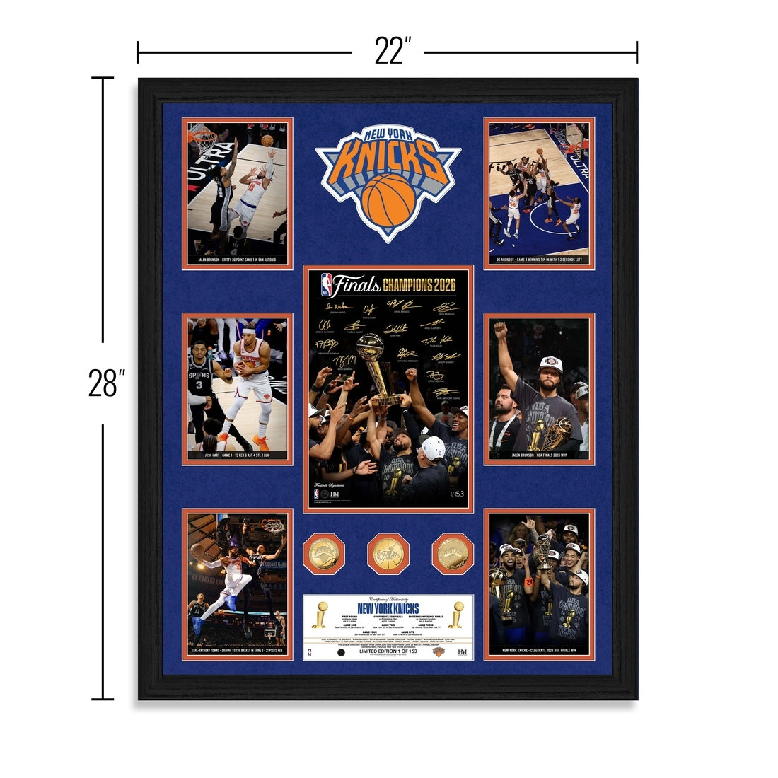 New York Knicks 2026 NBA Finals Champions Mega Gold Coin Photo Mint