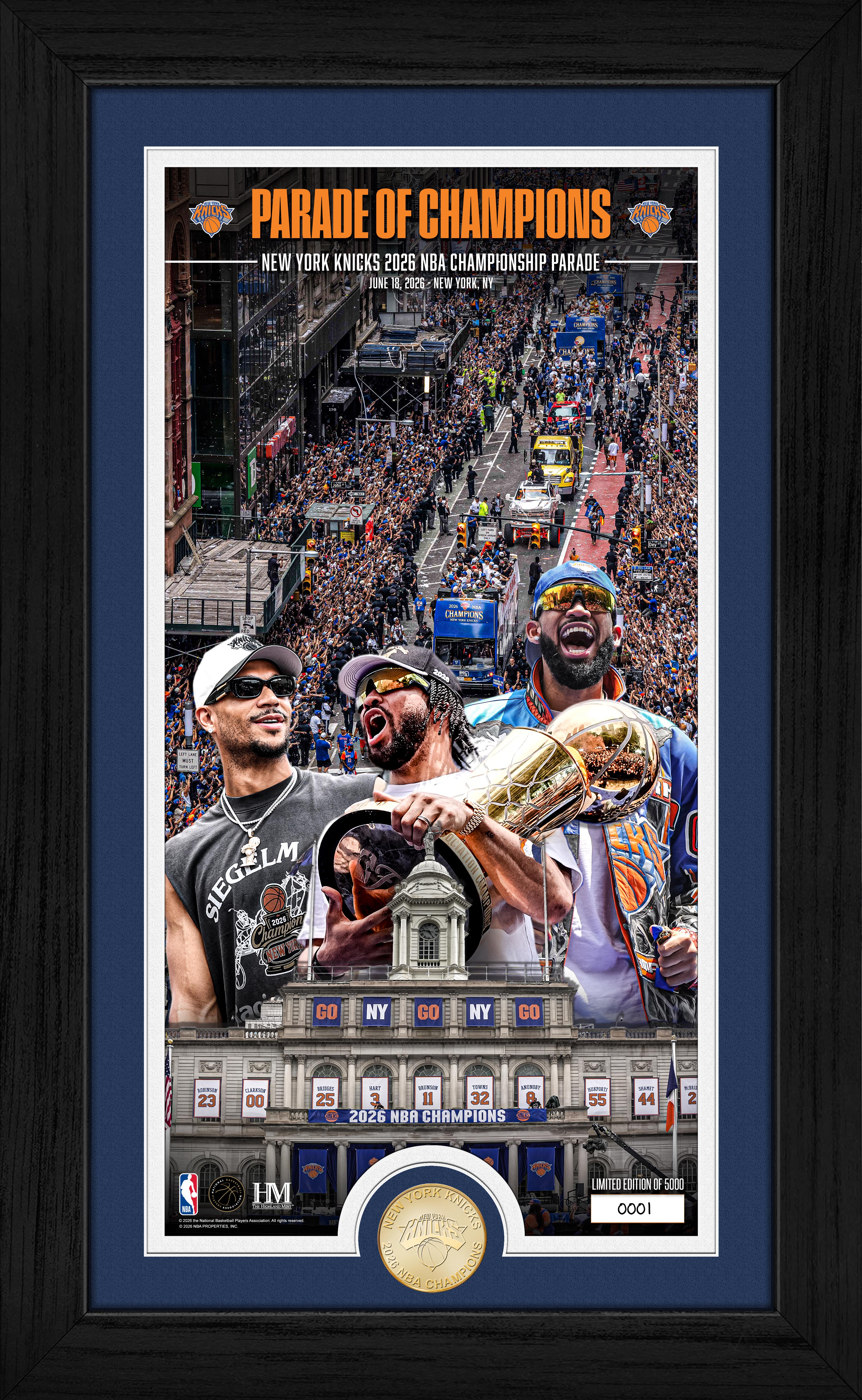 New York Knicks 2026 NBA Finals Champions Parade Bronze Coin Photo
