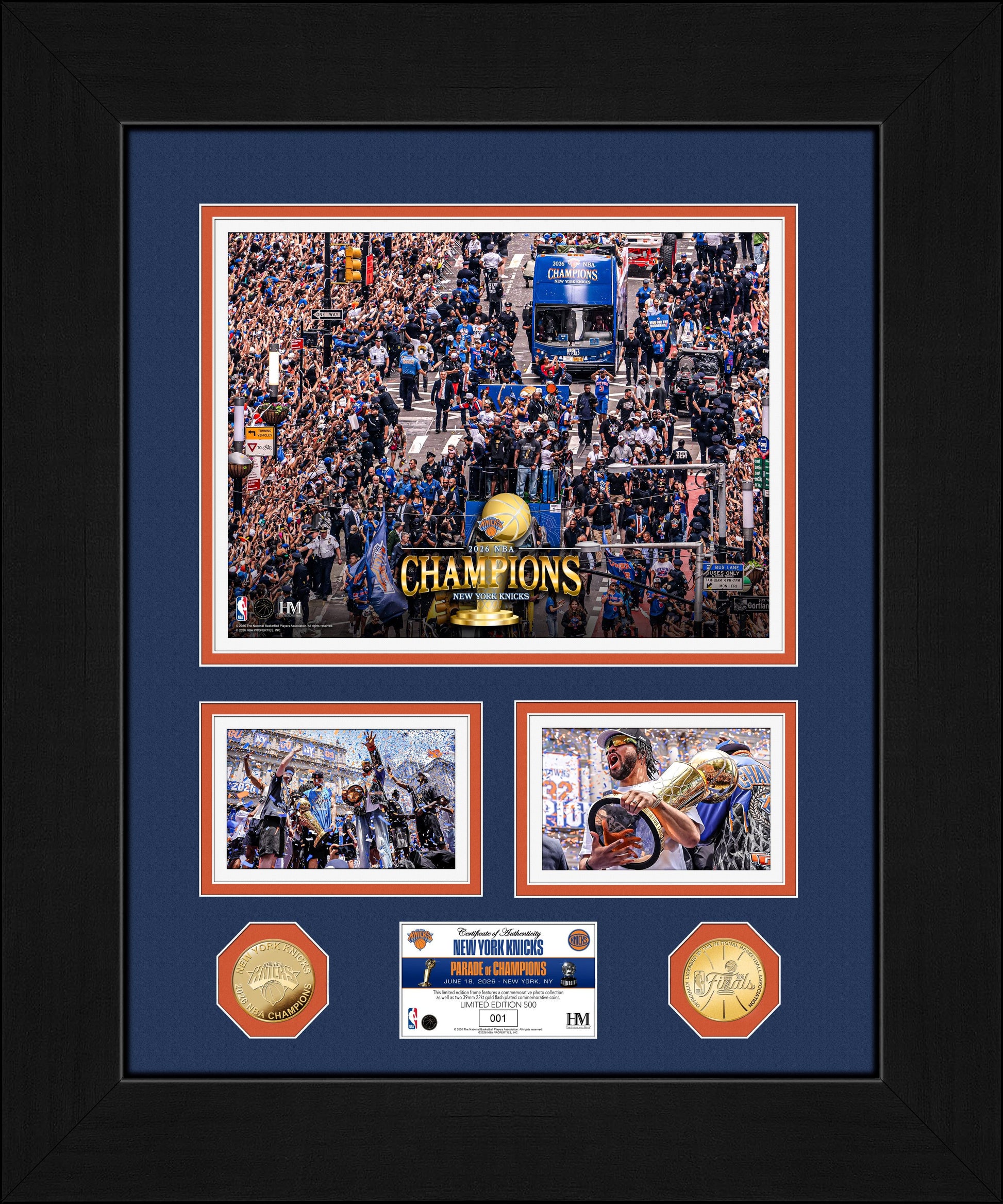 New York Knicks 2026 NBA Finals Champions Parade Marquee Gold Coin Photo Mint