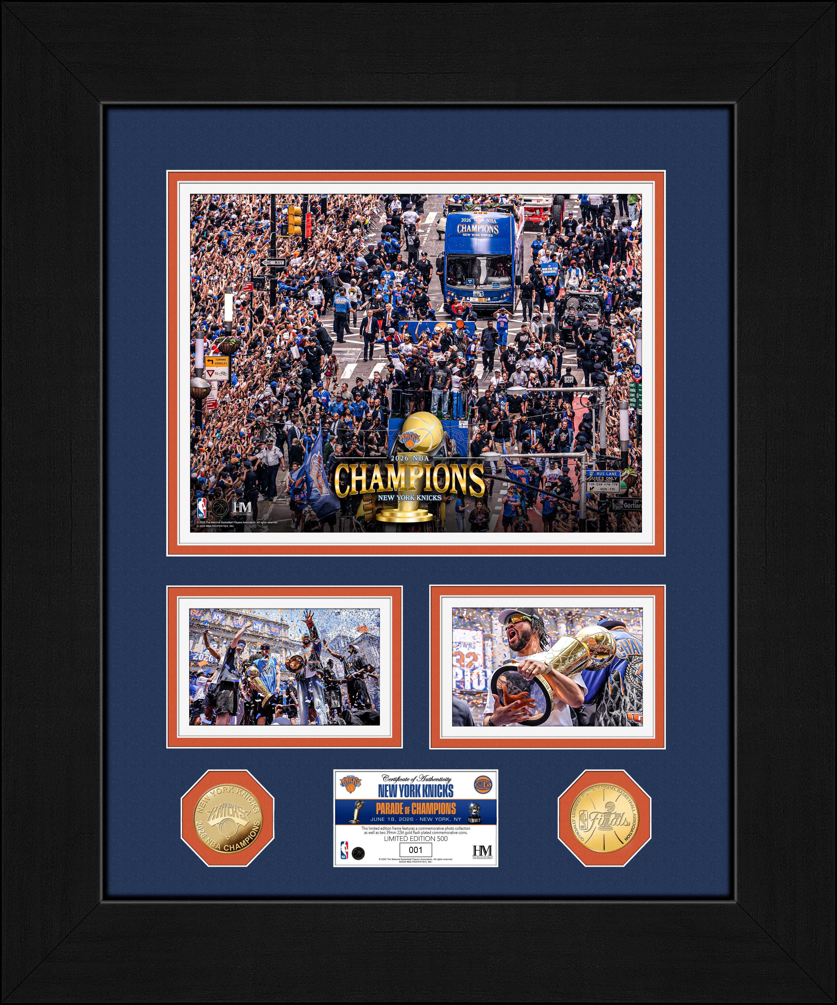 New York Knicks 2026 NBA Finals Champions Parade Marquee Gold Coin Photo Mint