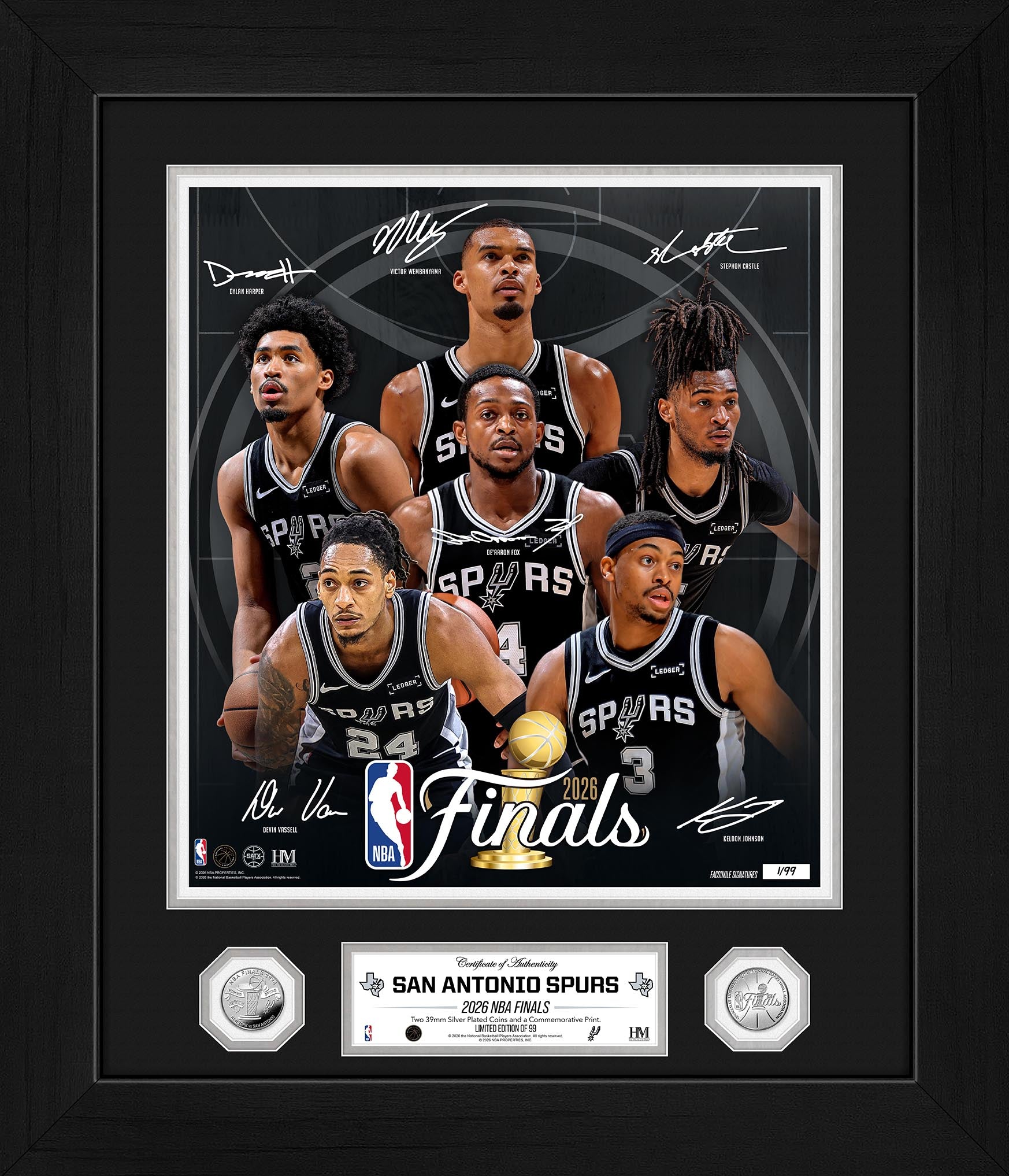 San Antonio Spurs 2026 NBA Finals Champions Special Edition Team Force Silver Coin Photo Mint