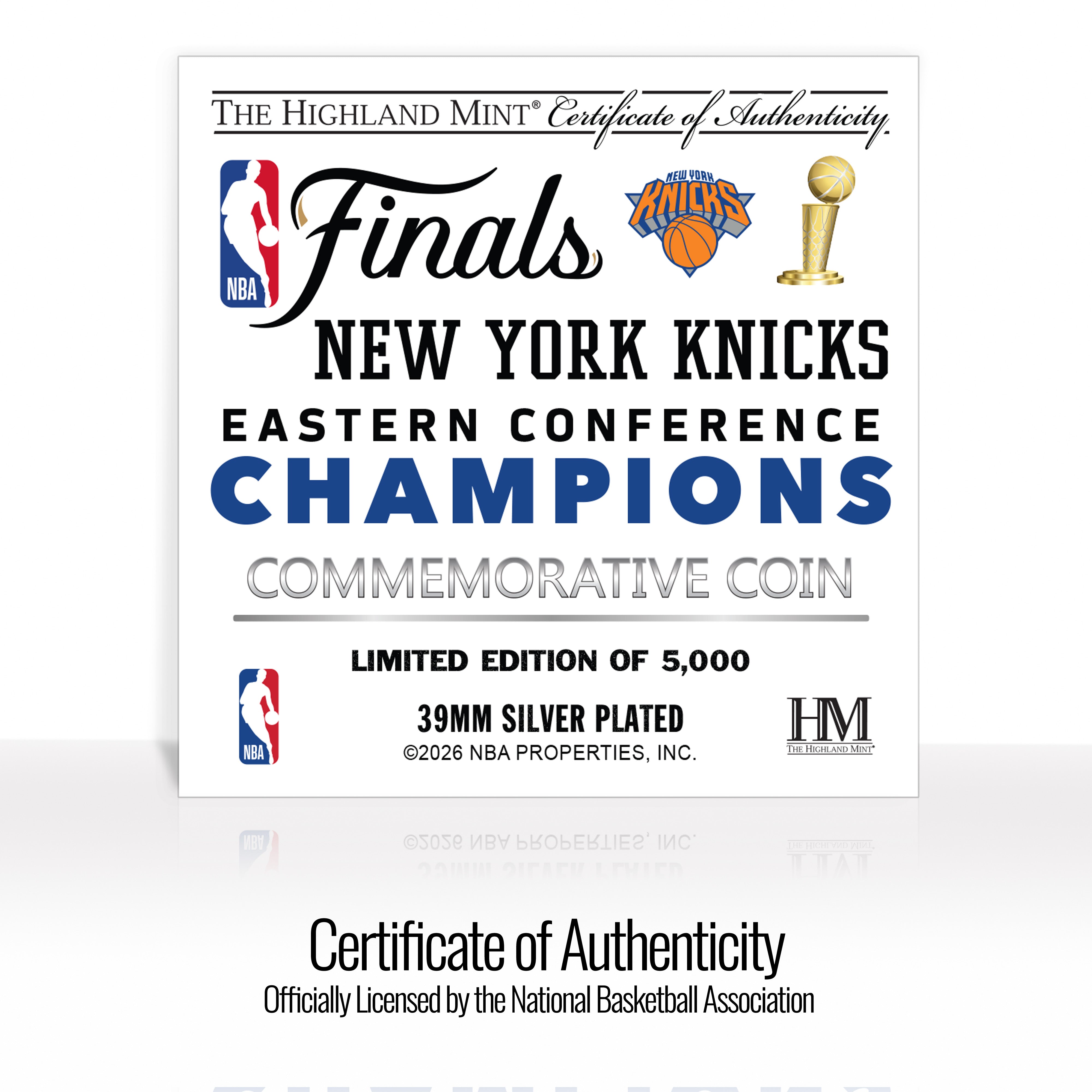 New York Knicks 2026 NBA Eastern Conference Champions Silver Coin