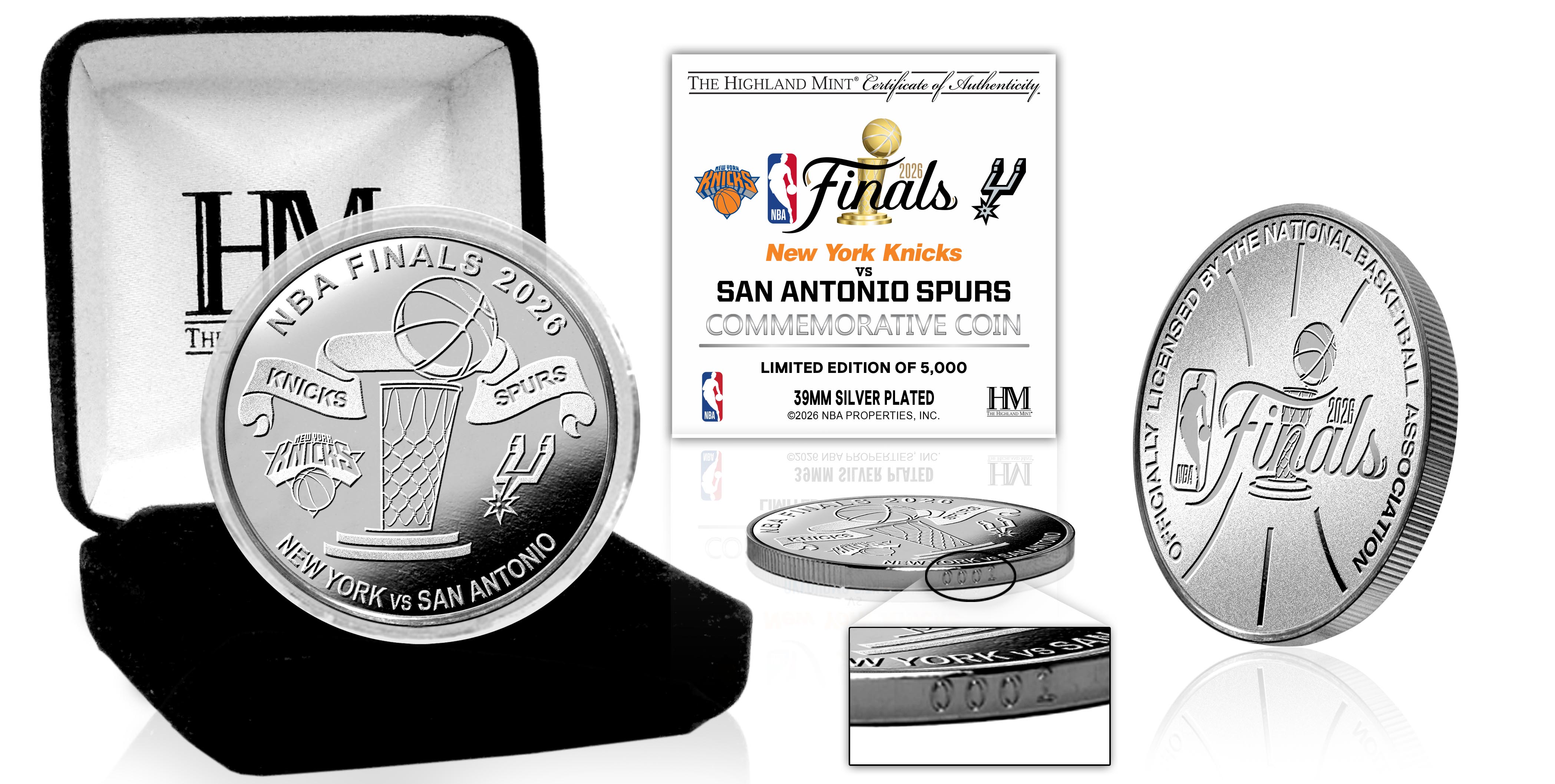 New York Knicks vs. San Antonio Spurs 2026 NBA Finals Championship Dueling Silver Coin