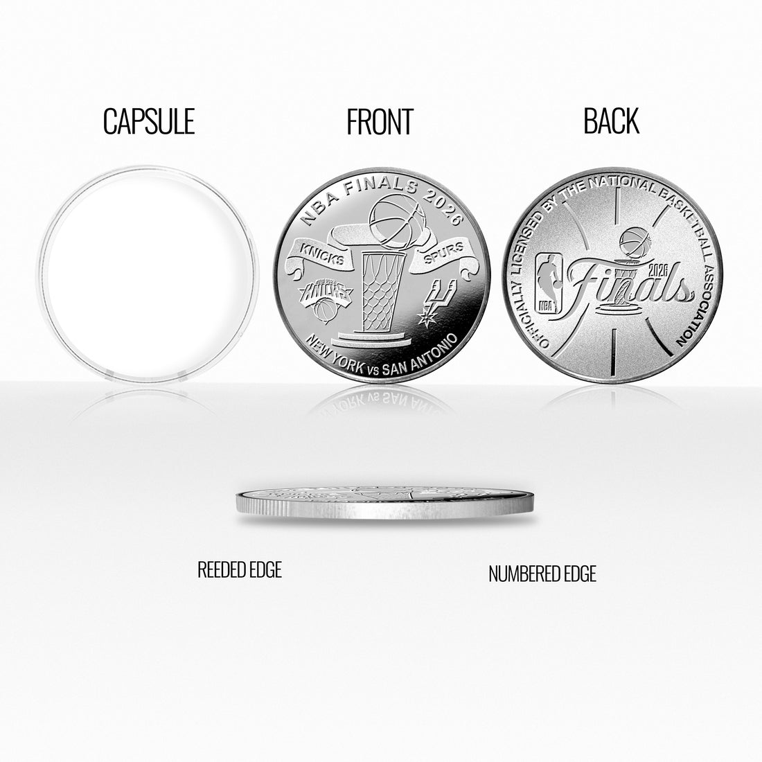 New York Knicks vs. San Antonio Spurs 2026 NBA Finals Championship Dueling Silver Coin