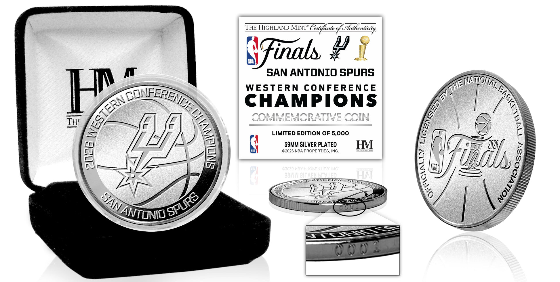 San Antonio Spurs 2026 NBA Western Conference Champions Silver Coin 