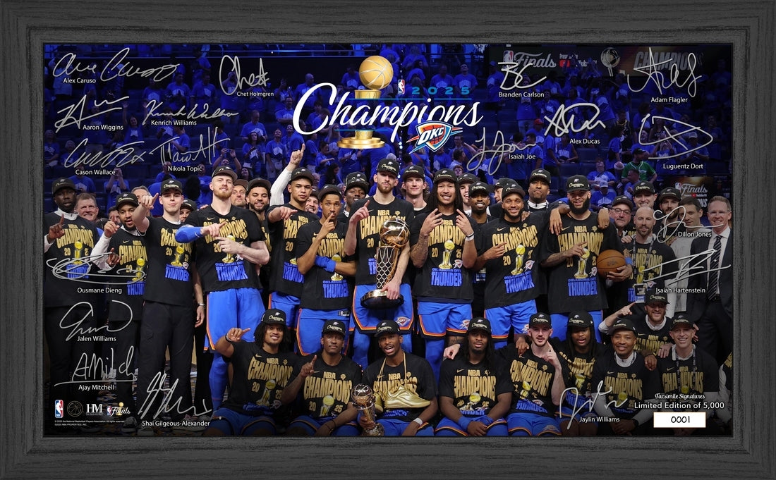 Oklahoma City Thunder 2025 NBA Champions Tradition Signature Frame
