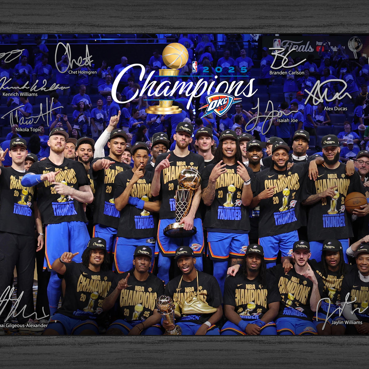 Oklahoma City Thunder 2025 NBA Champions Tradition Signature Frame