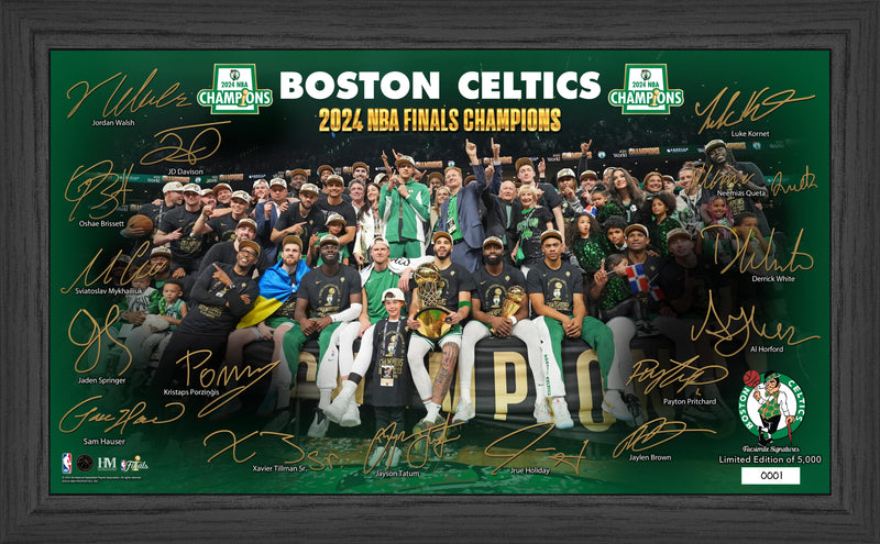 Boston Celtics 2024 NBA Champions Celebration Signature Court Frame - Framed