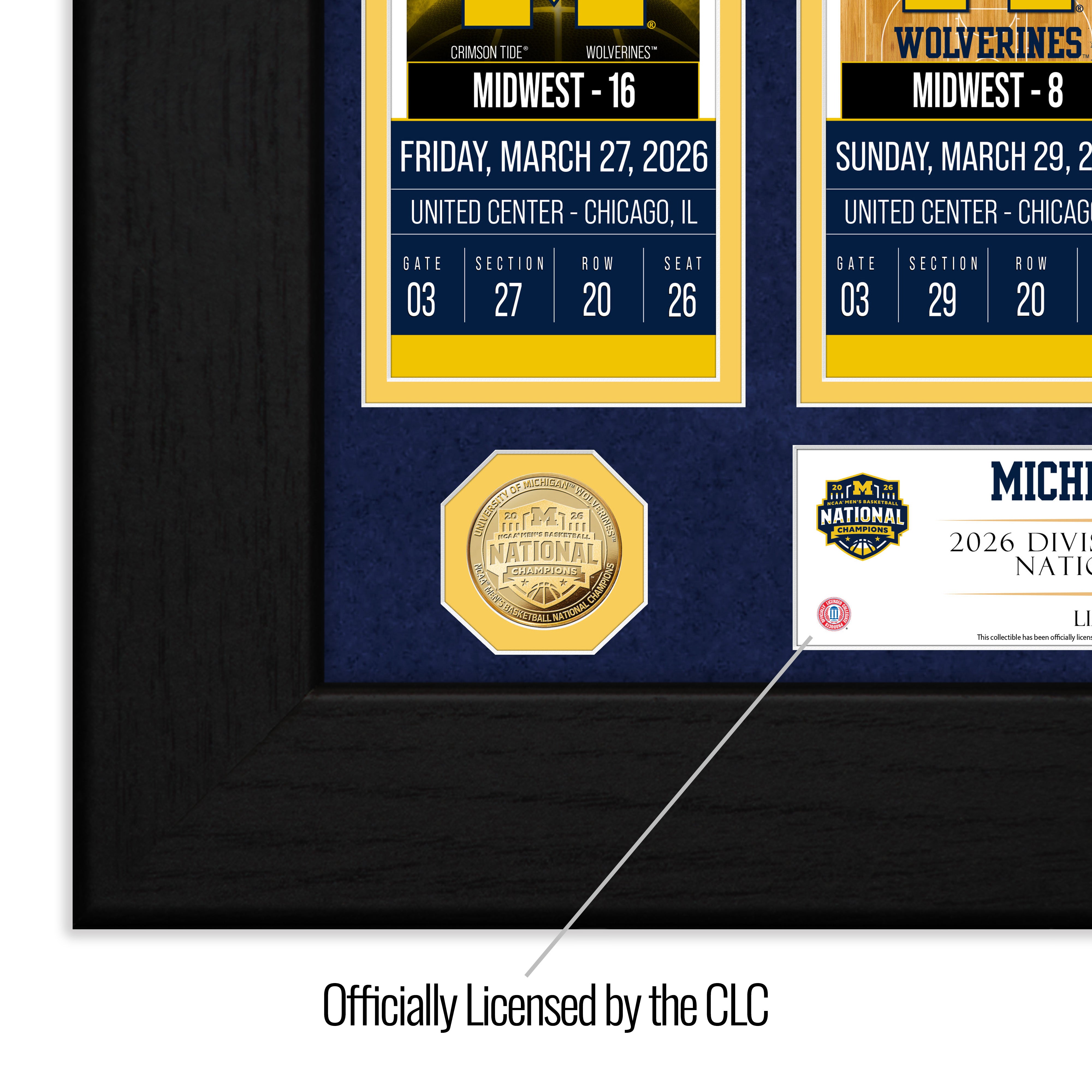 Michigan Wolverines Deluxe 2026 NCAA Men’s Basketball Road to the Championship Ticket Collection Photo Mint