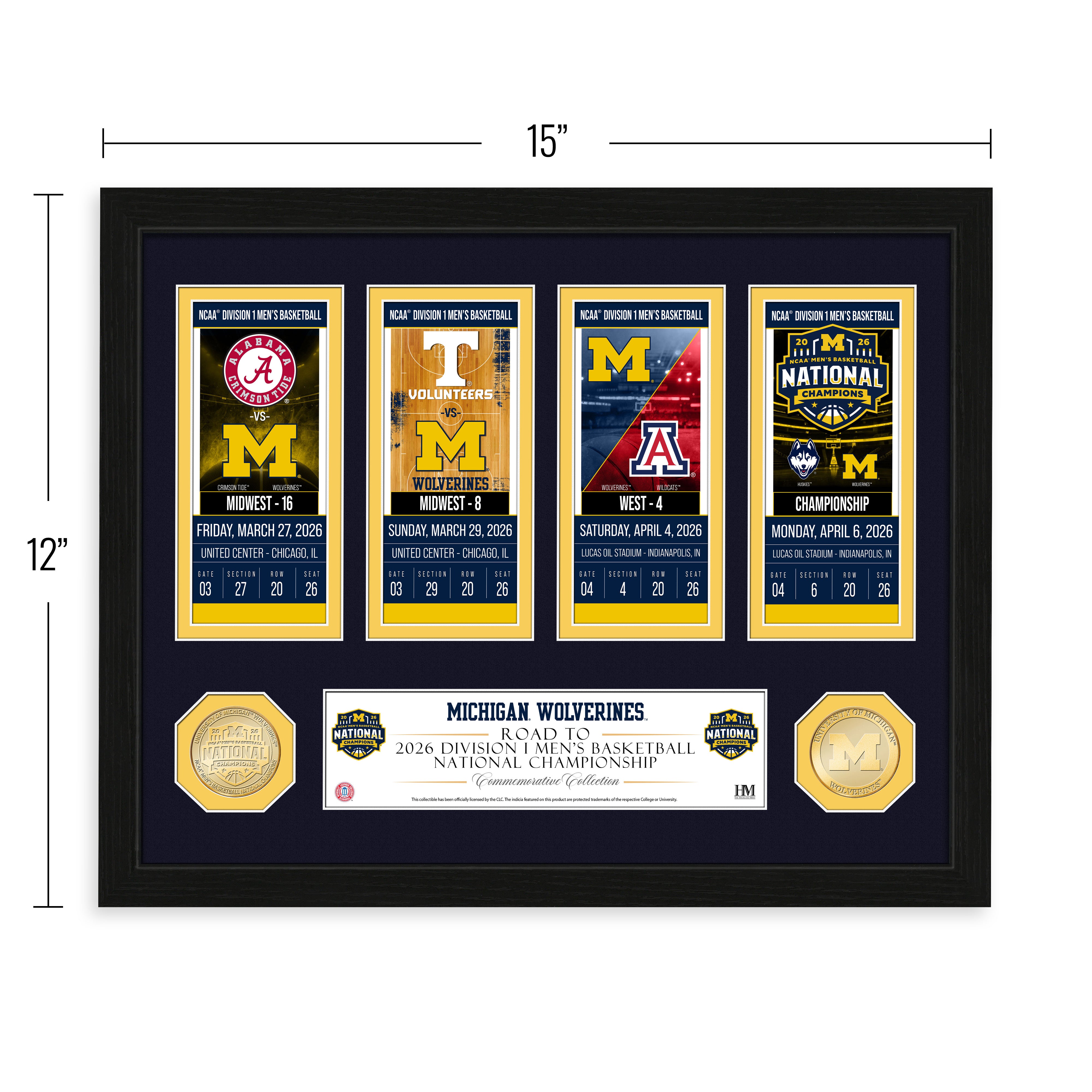 Michigan Wolverines 2026 NCAA Men’s Basketball Road to the Championship Ticket Collection Photo Mint
