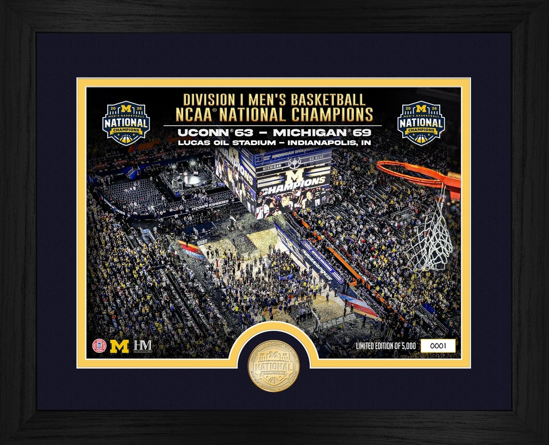 Michigan Wolverines 2026 NCAA Men’s Basketball National Champions Celebration Photo Mint