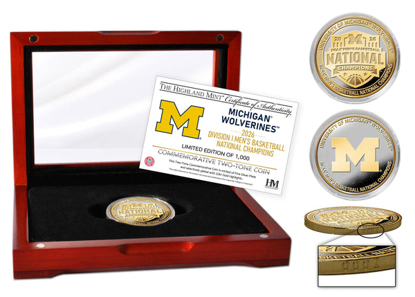 Michigan Wolverines 2026 NCAA Men’s Basketball Champions Two Tone Coin