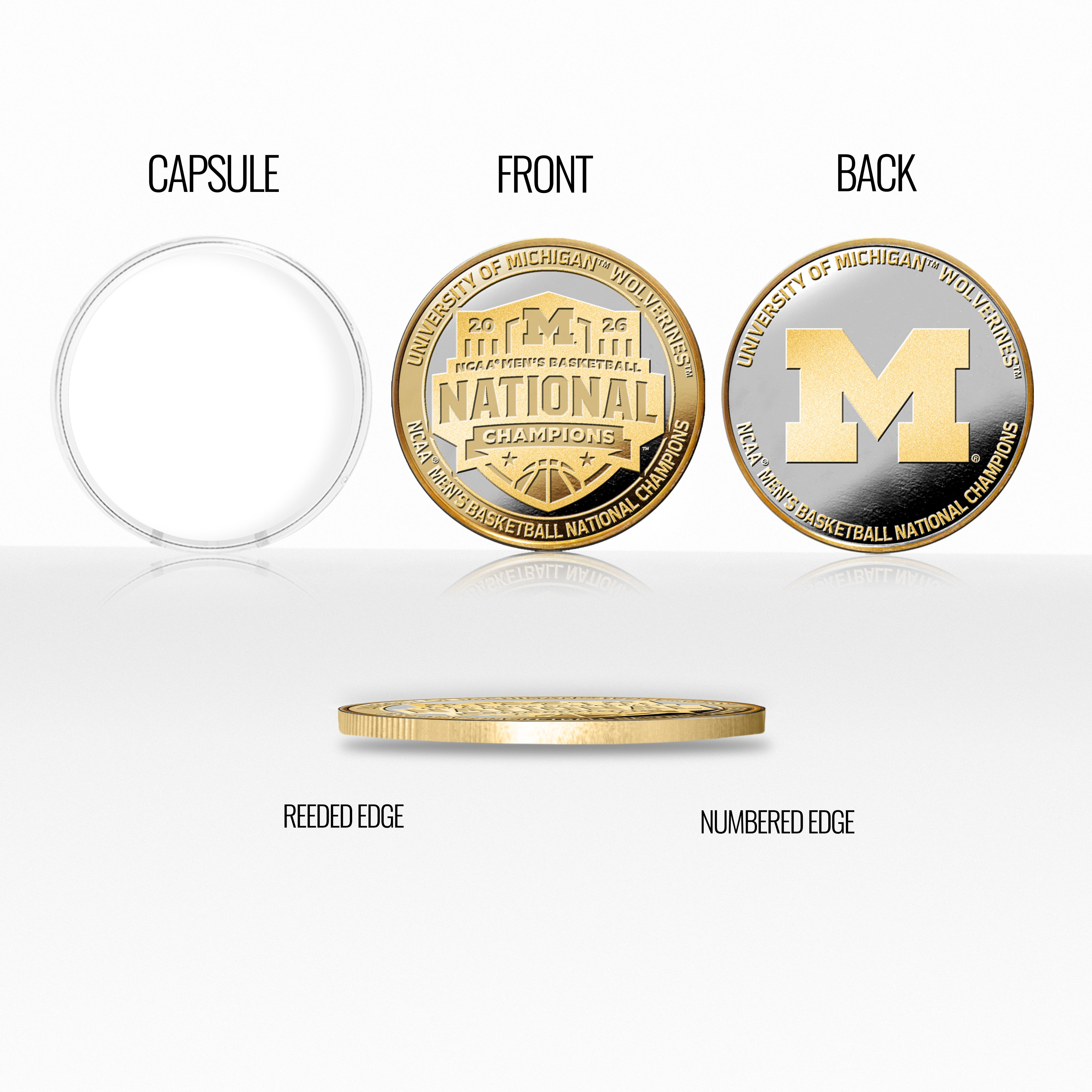 Michigan Wolverines 2026 NCAA Men’s Basketball Champions Two Tone Coin