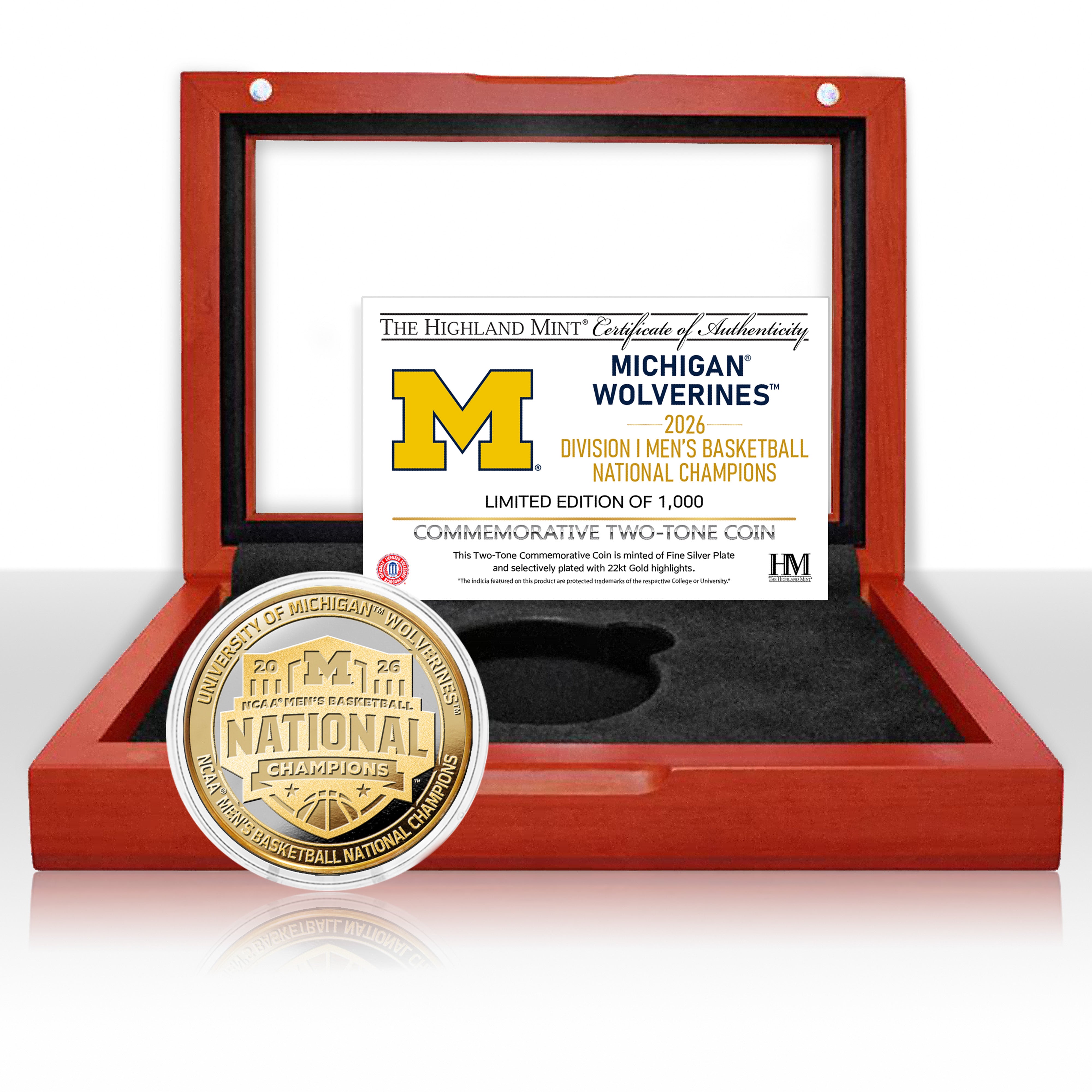 Michigan Wolverines 2026 NCAA Men’s Basketball Champions Two Tone Coin
