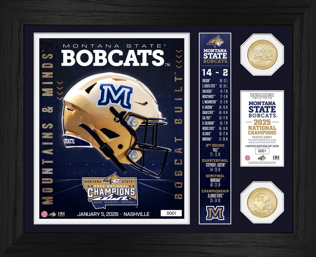 Montana State Bobcats 2025 NCAA Div 1 FCS National Champions Team Force Bronze Photo Mint