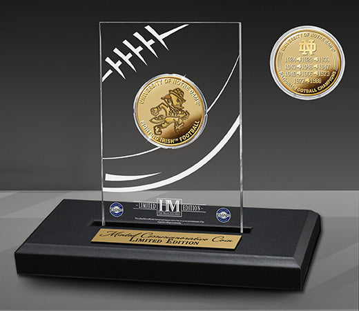 University of Notre Dame 11x Champions Gold Coin Acrylic