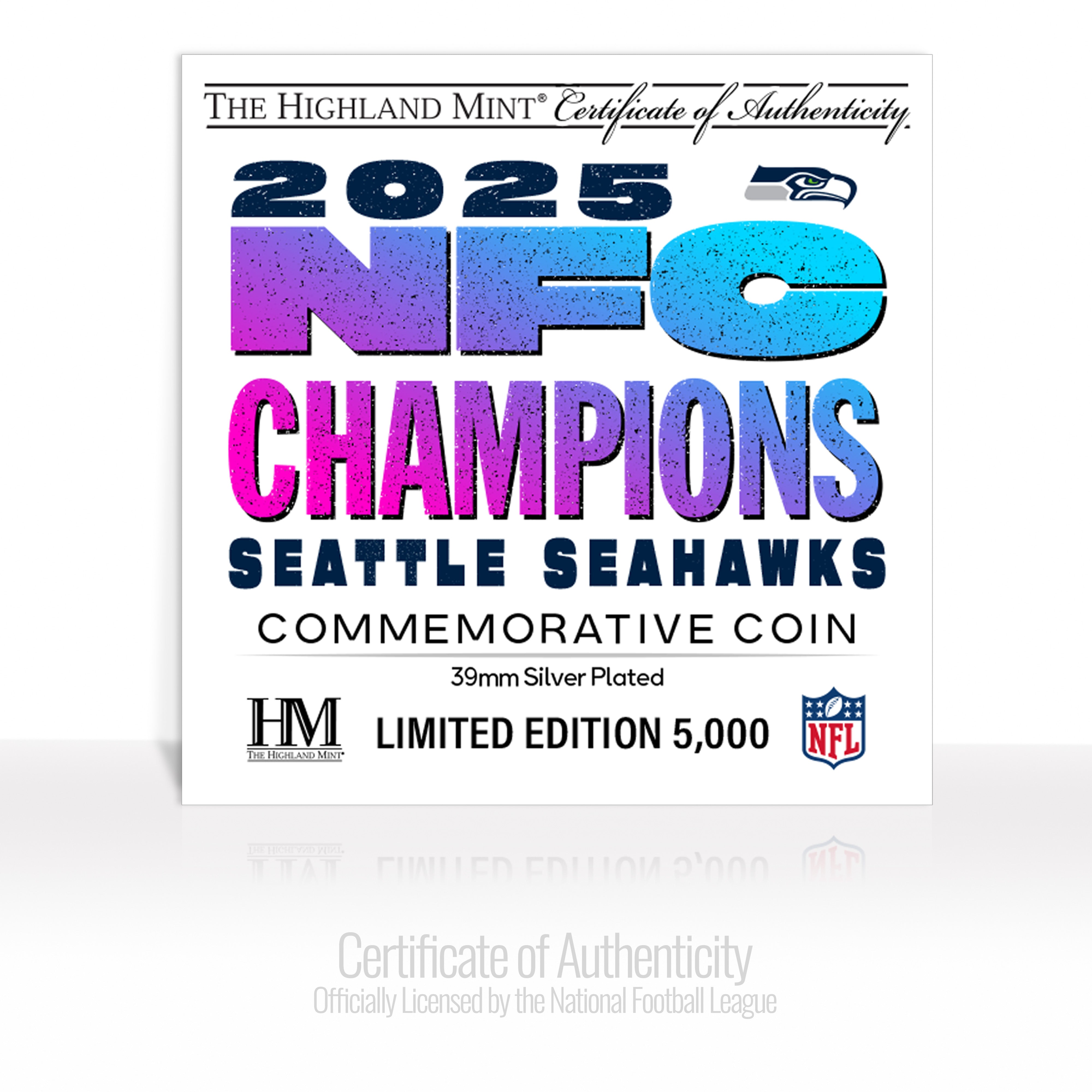Seattle Seahawks 2026 NFC Champions Silver Plated Coin