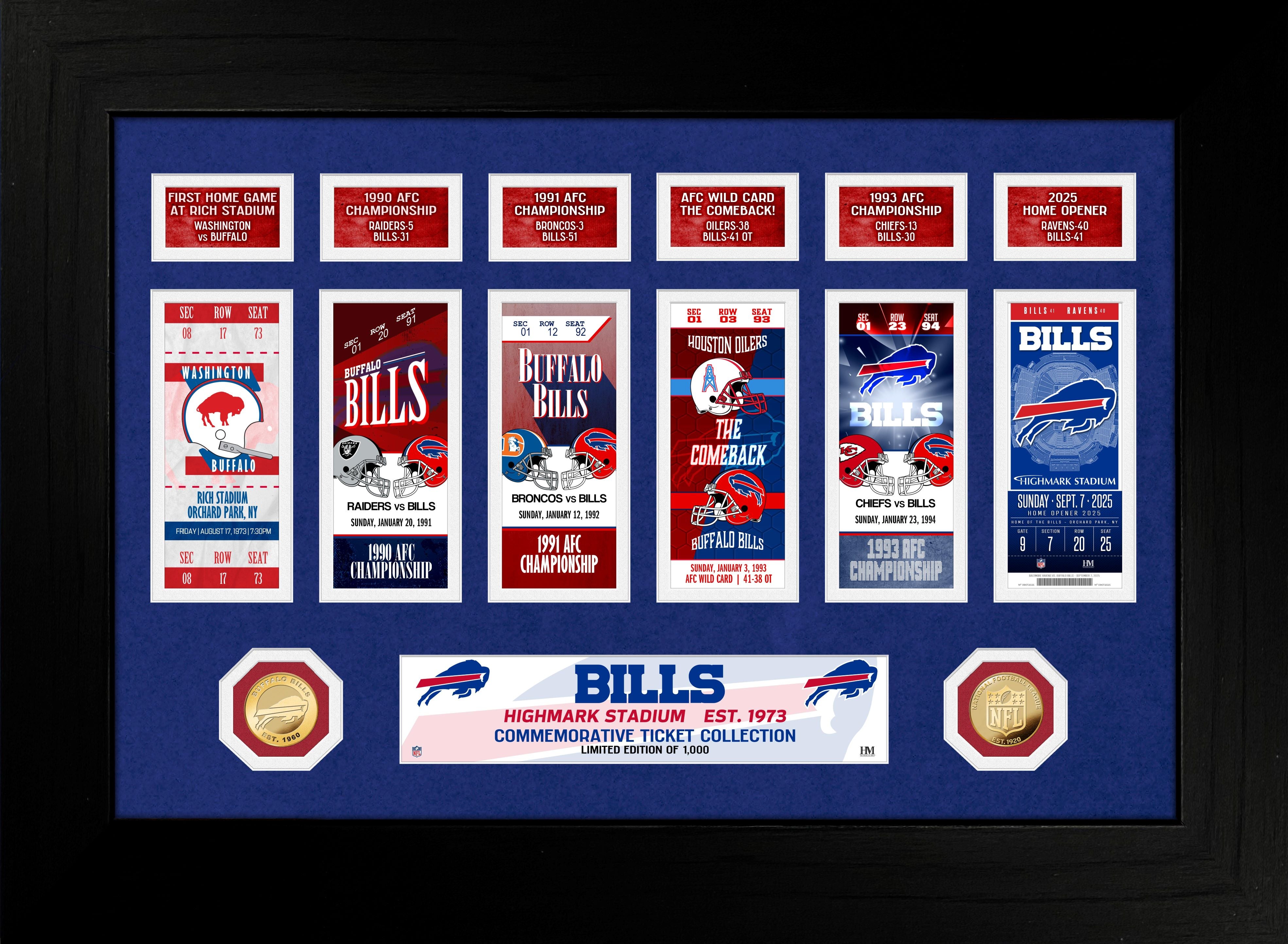 Buffalo Bills Highmark Stadium Deluxe Gold Coin and Ticket Photo Mint