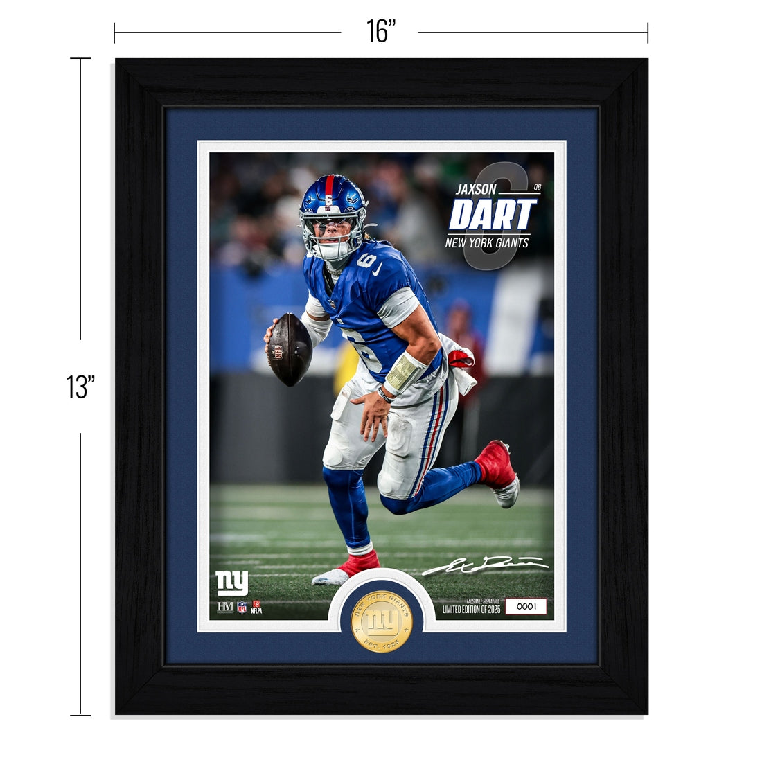 Jaxson Dart New York Giants Rookie Bronze Coin Photo Mint
