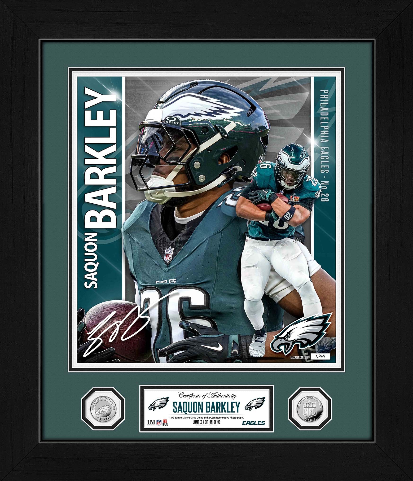 Saquon Barkley Philadelphia Eagles Special Edition Silver Coin Photomint