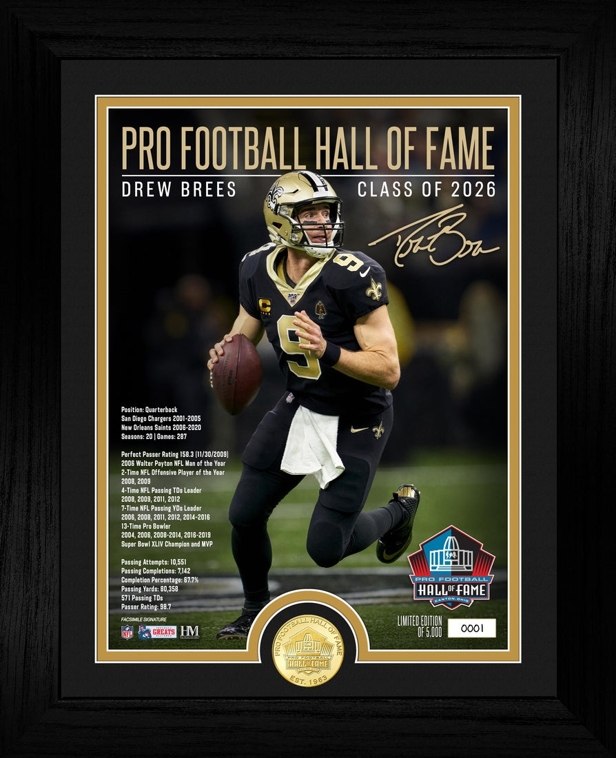 Drew Brees 2026 NFL Hall of Fame Induction Bronze Coin Photo Mint