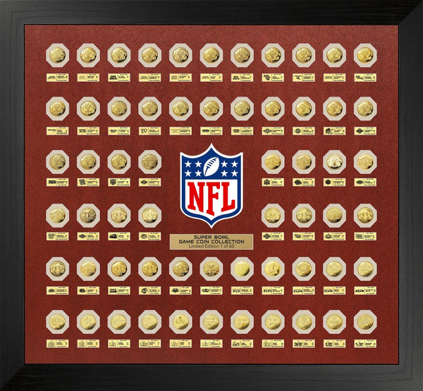 Super Bowl 60th Anniversary Gold Game-Coin Collection Frame