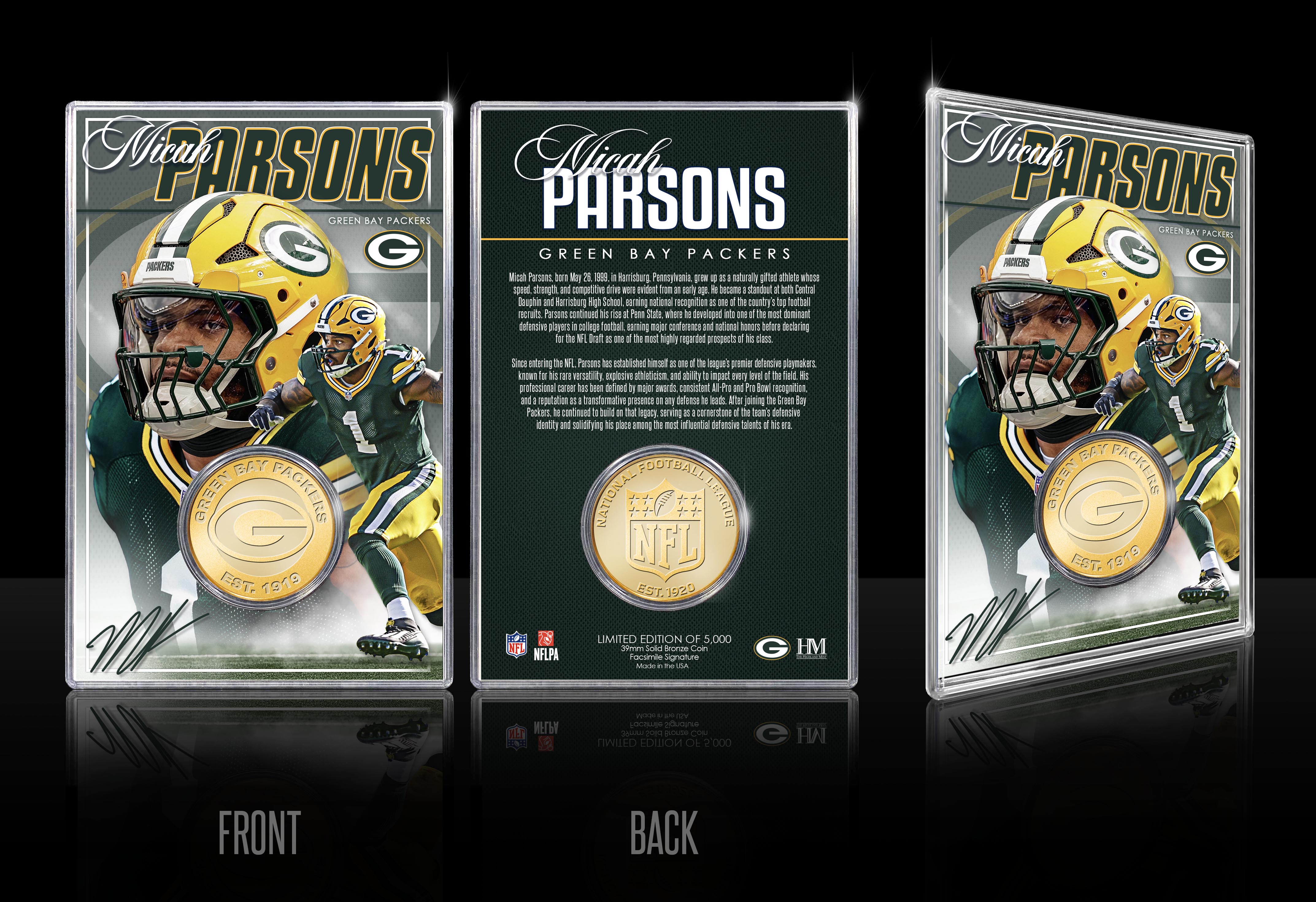 Micah Parsons Green Bay Packers Bronze Coin Card