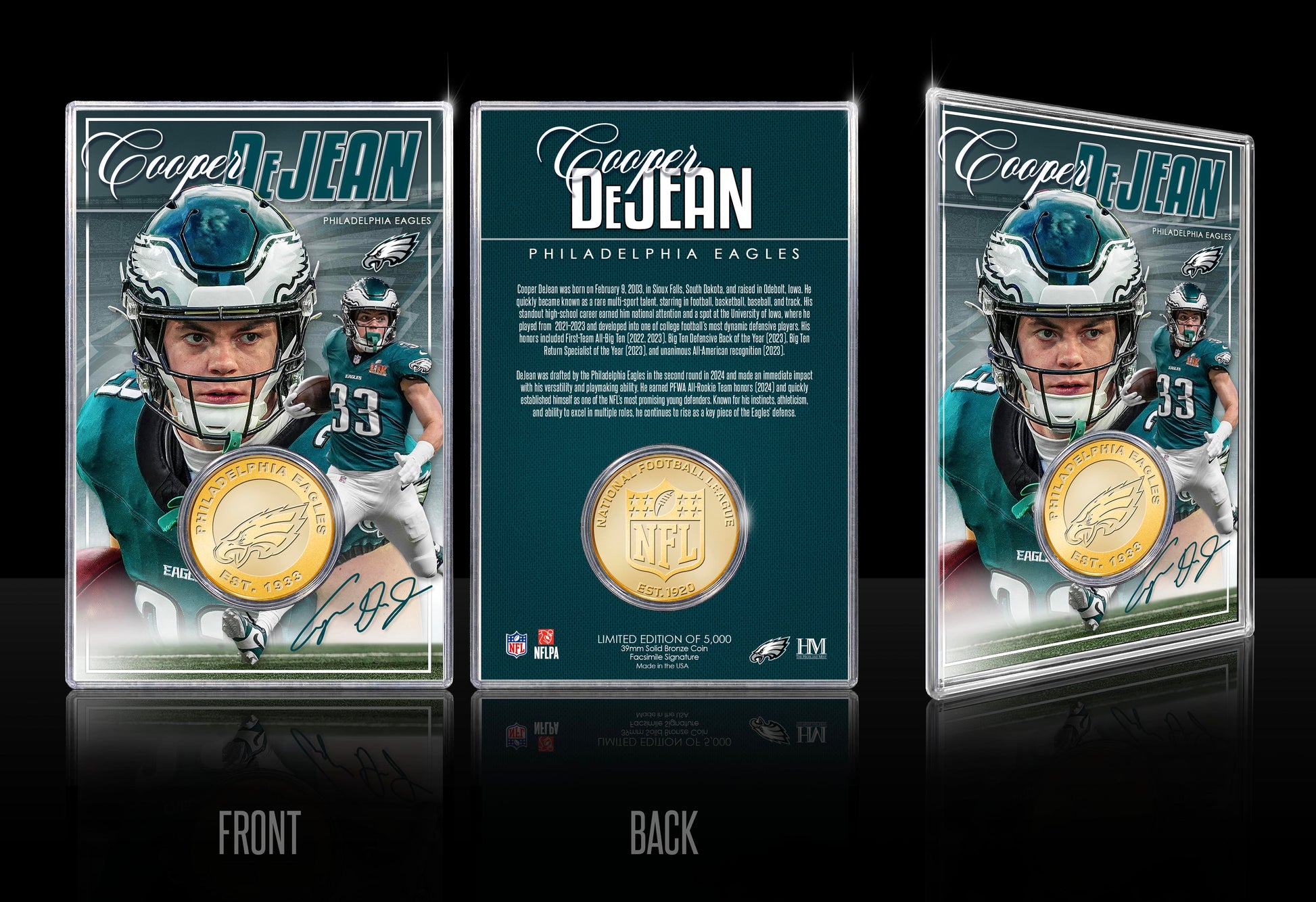Cooper DeJean Philadelphia Eagles Bronze Coin Card