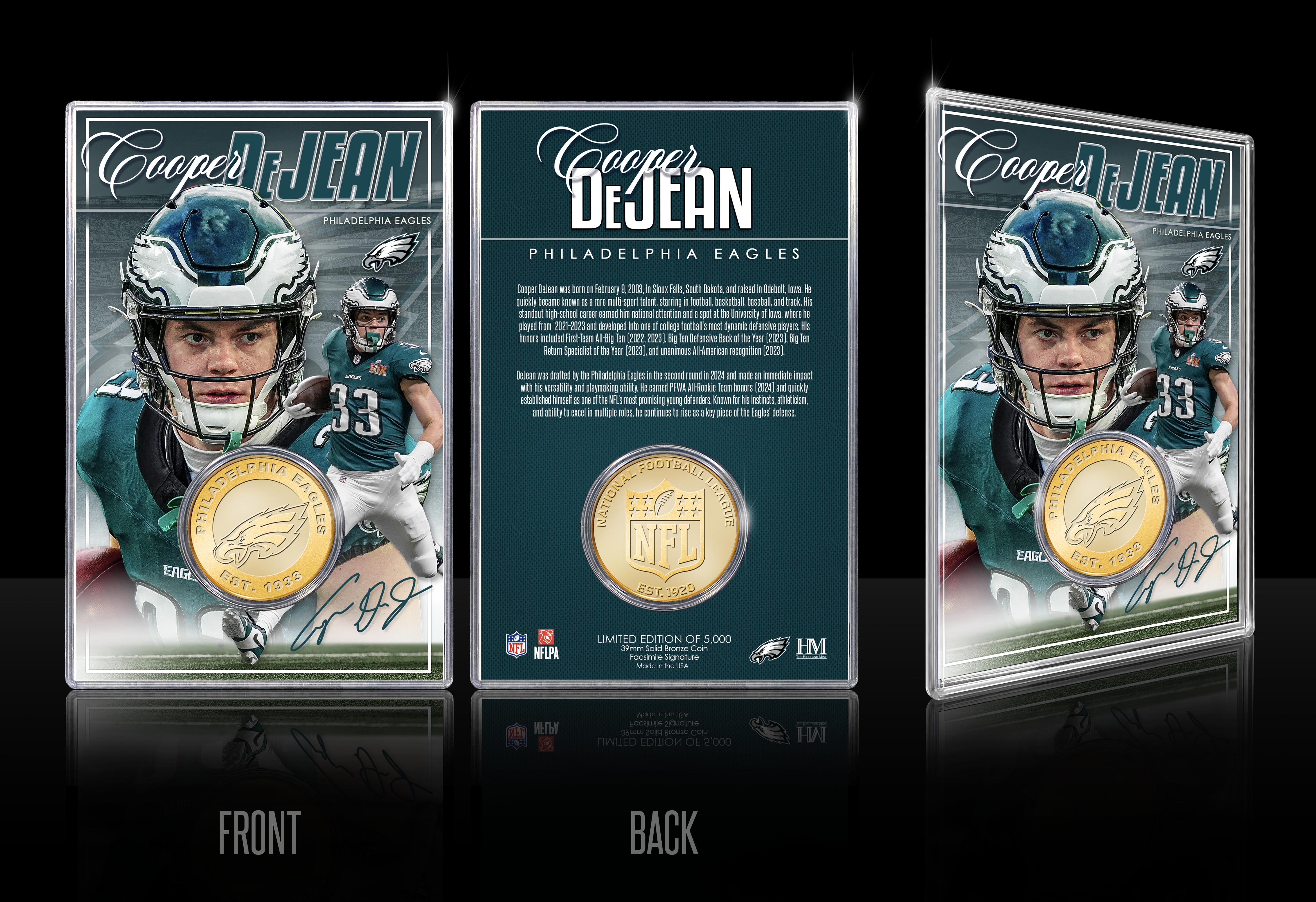 Cooper DeJean Philadelphia Eagles Bronze Coin Card