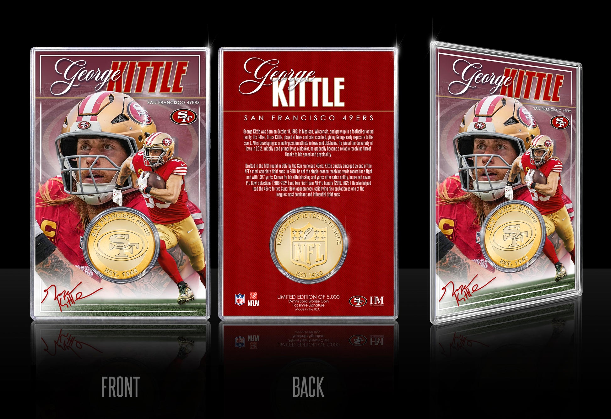 George Kittle San Francisco 49ers Bronze Coin Card